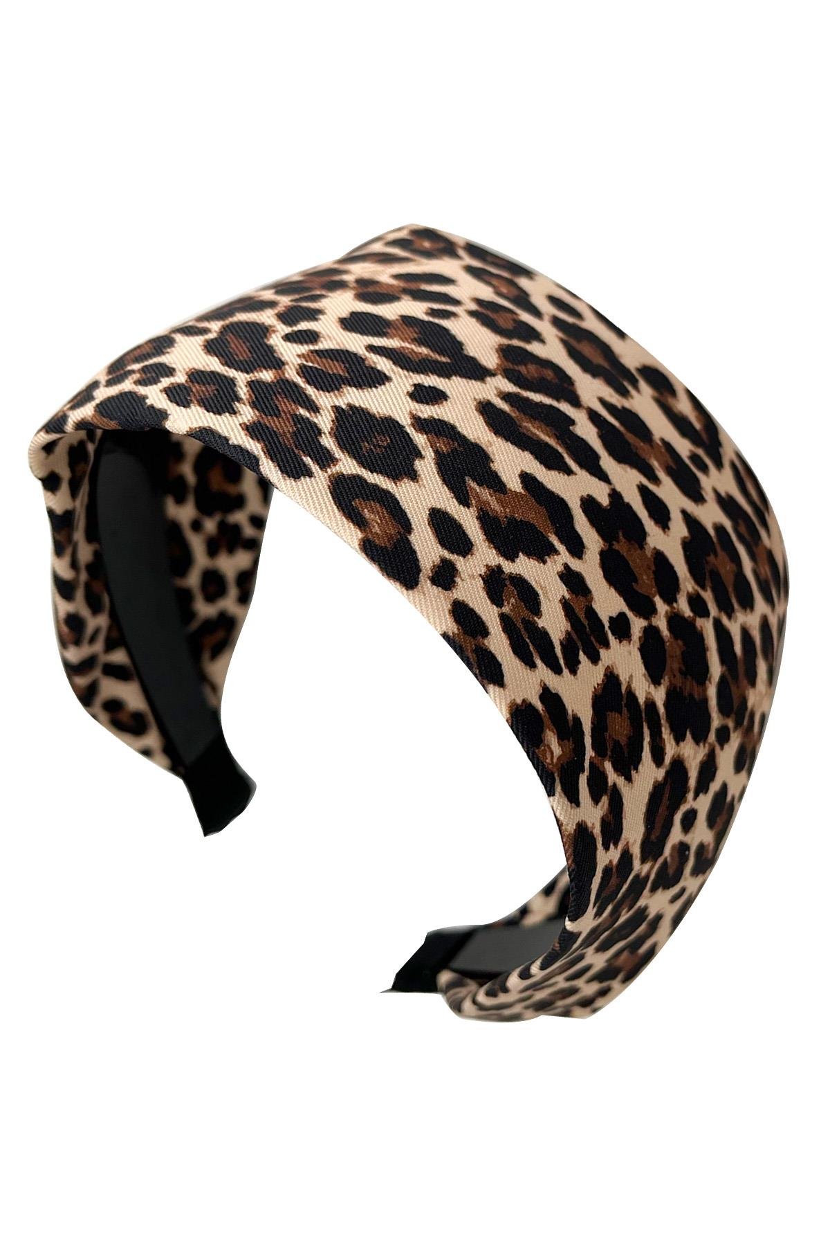 Leopar Desenli Geniş Bant Şeklinde Taç (Eni:7cm)