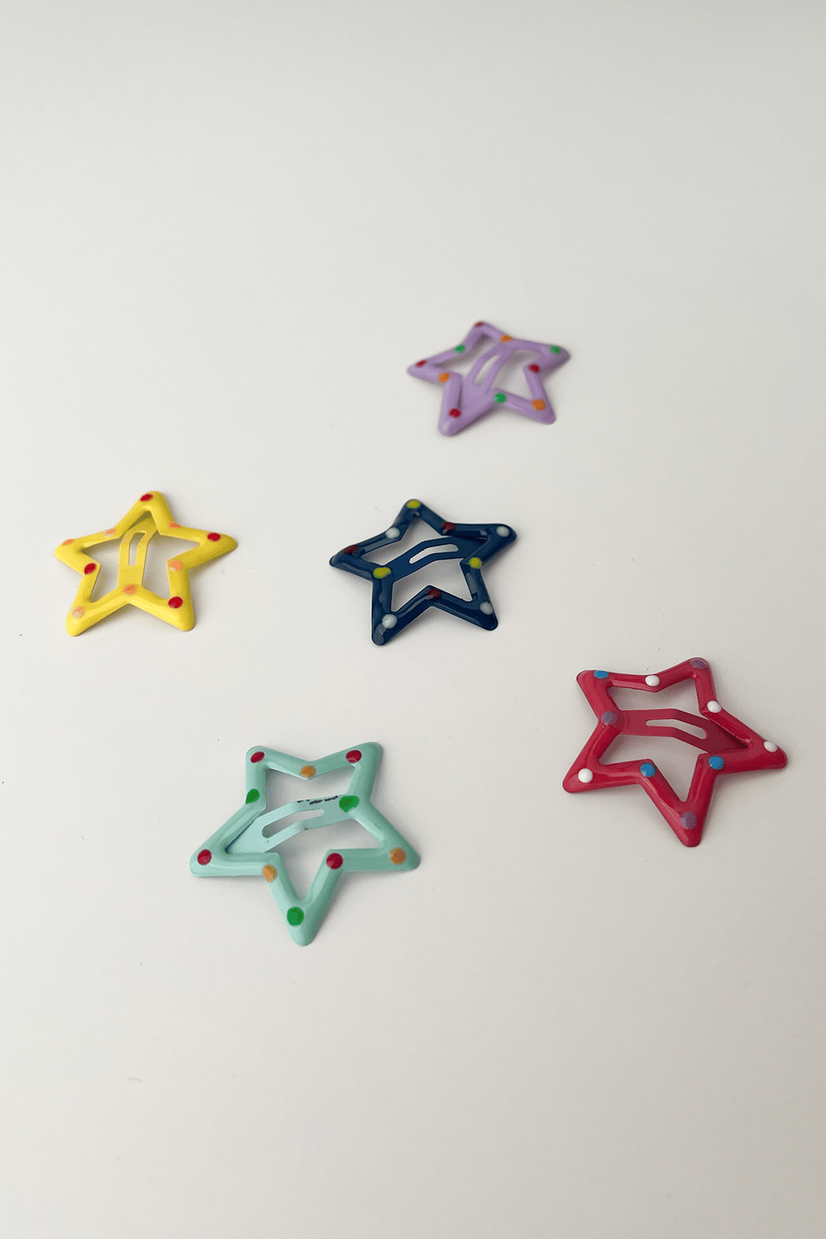 Renkli 5 Li Yıldız Çıtçıt Star Toka (Ölçü:3cm)