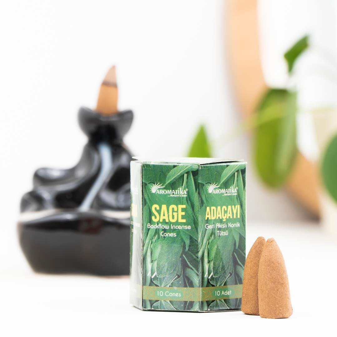 Aromatika Sage Geri Akışlı Şelale Tütsü (Backflow)