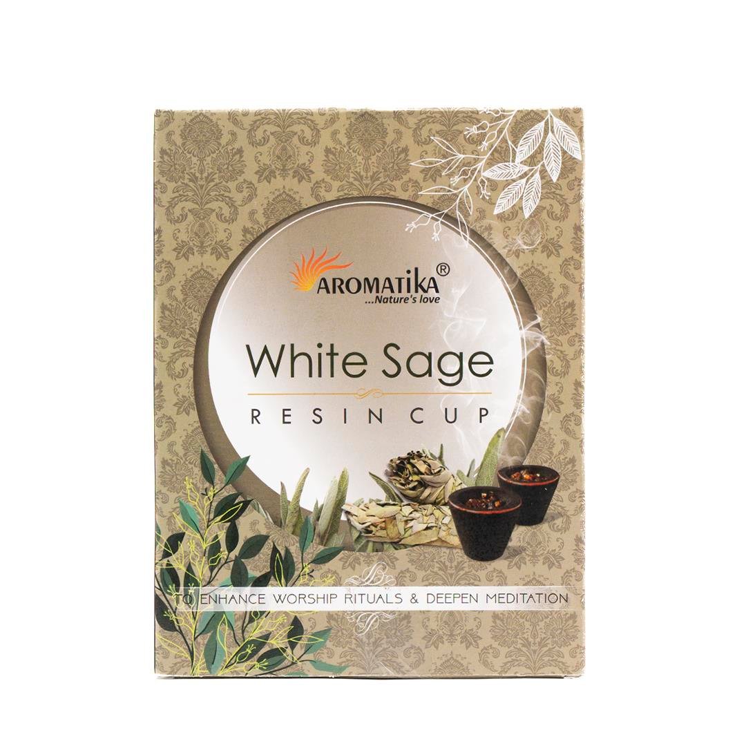 Aromatika White Sage Resine Cup Bahçe Tütsüsü