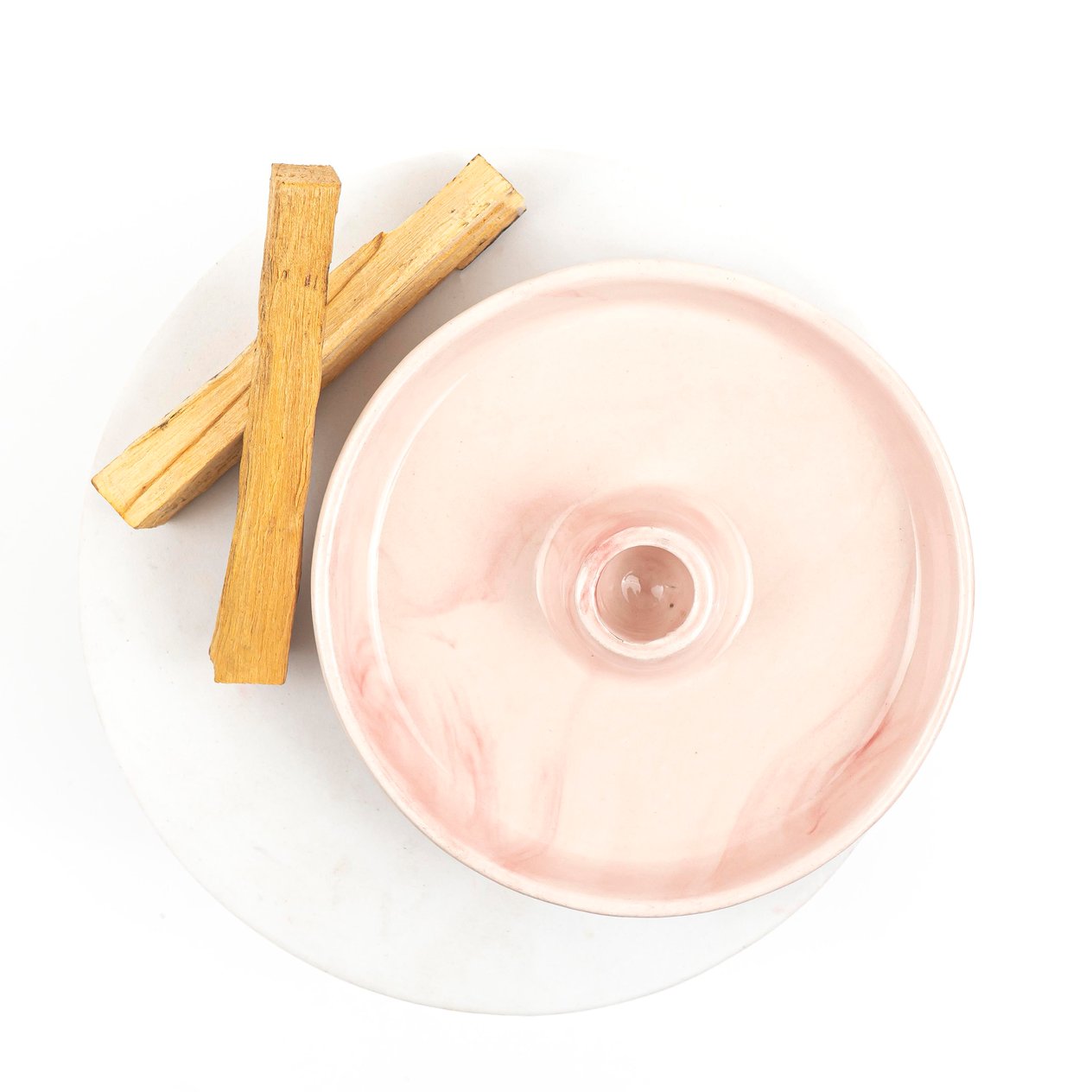 Pembe Seramik Palo Santo Ağaç Tütsülük