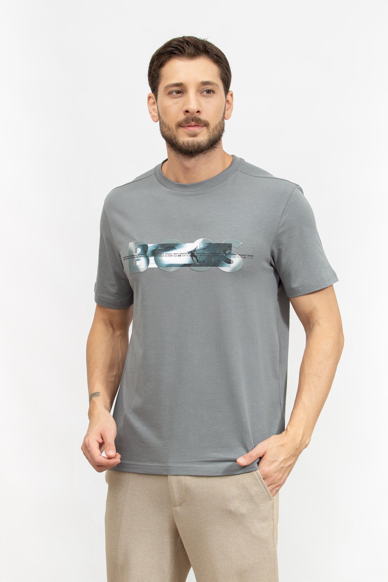 Boss Erkek Bisiklet Yaka T-Shirt