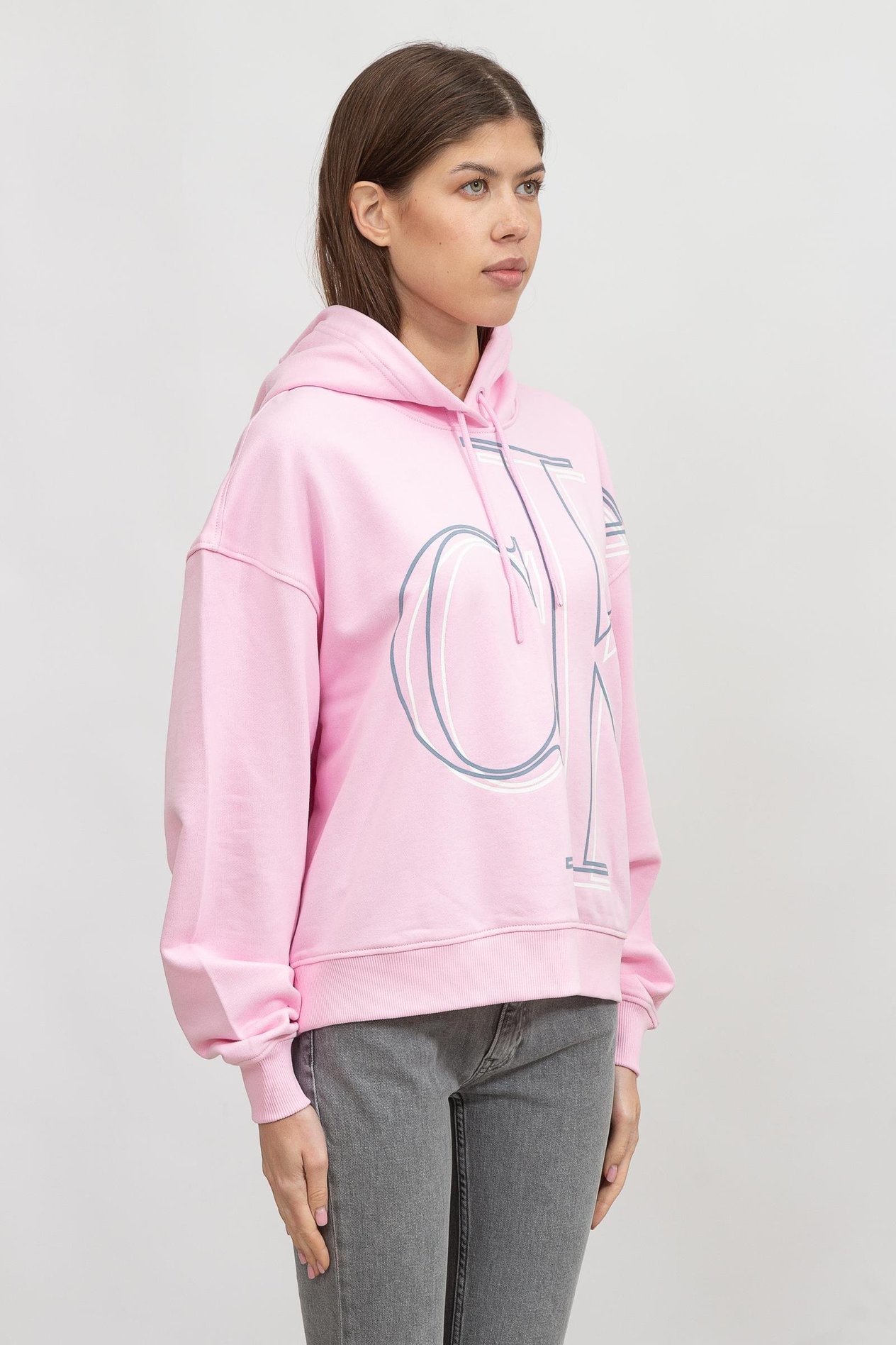 Calvin Klein Illuminated Ck Hoodie Kadın Kapüşonlu Sweatshirt