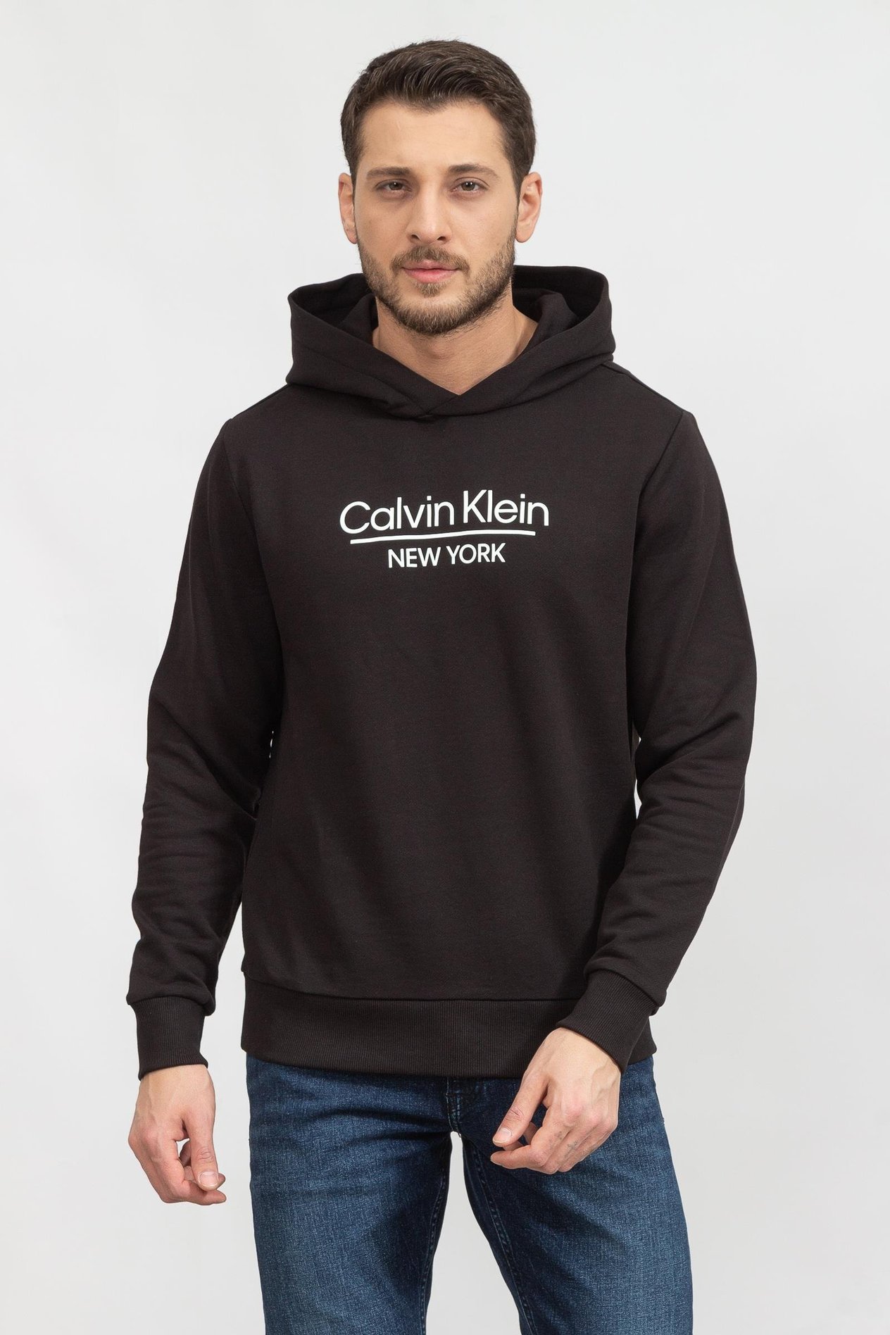 Calvin Klein New York Logo Hoodie Erkek Kapüşonlu Sweatshirt