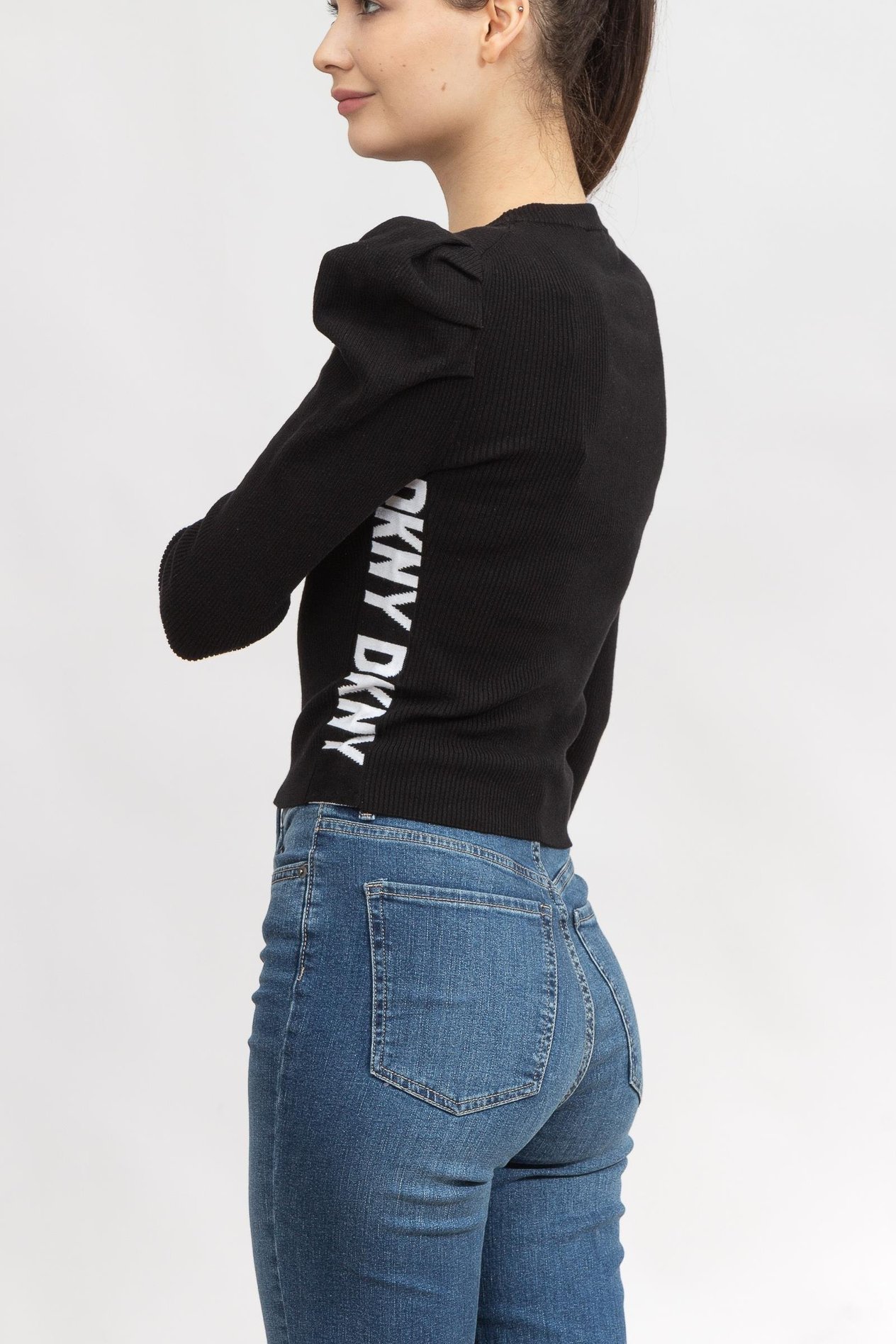 DKNY Puff Slv Rıb Body Sw Kadın Triko