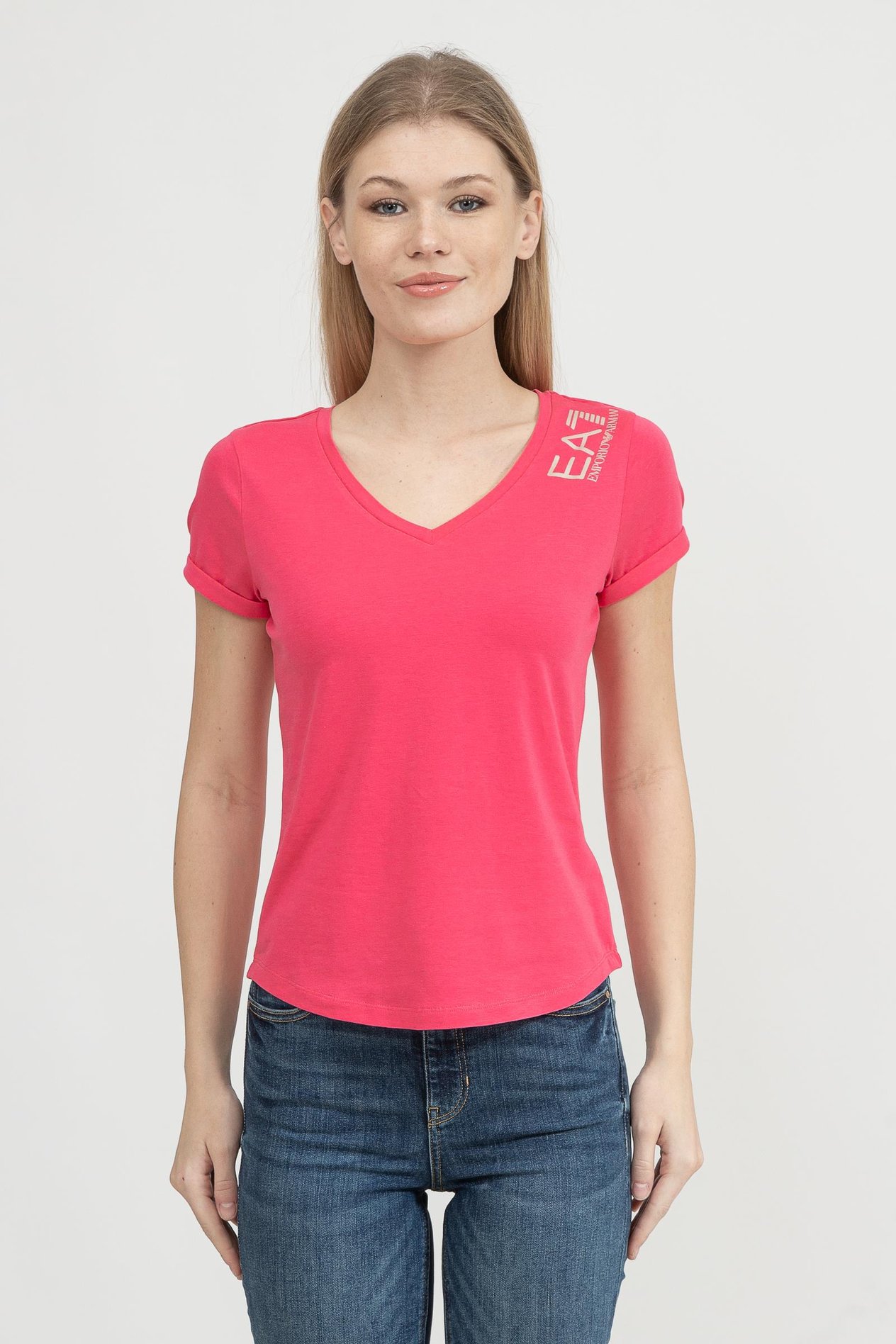 EA7 Kadın V Yaka T-Shirt