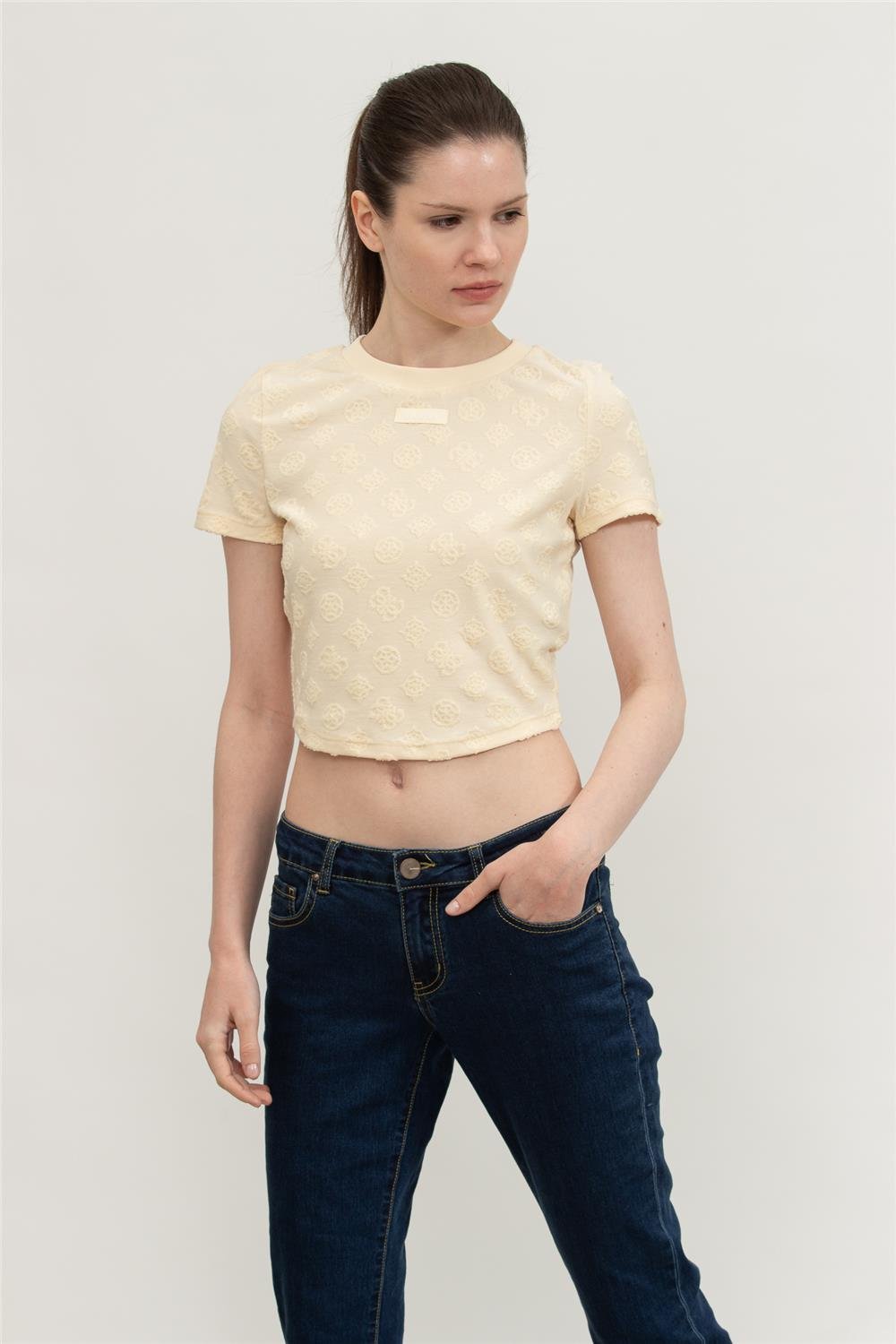 Guess Kadın Bisiklet Yaka T-Shirt