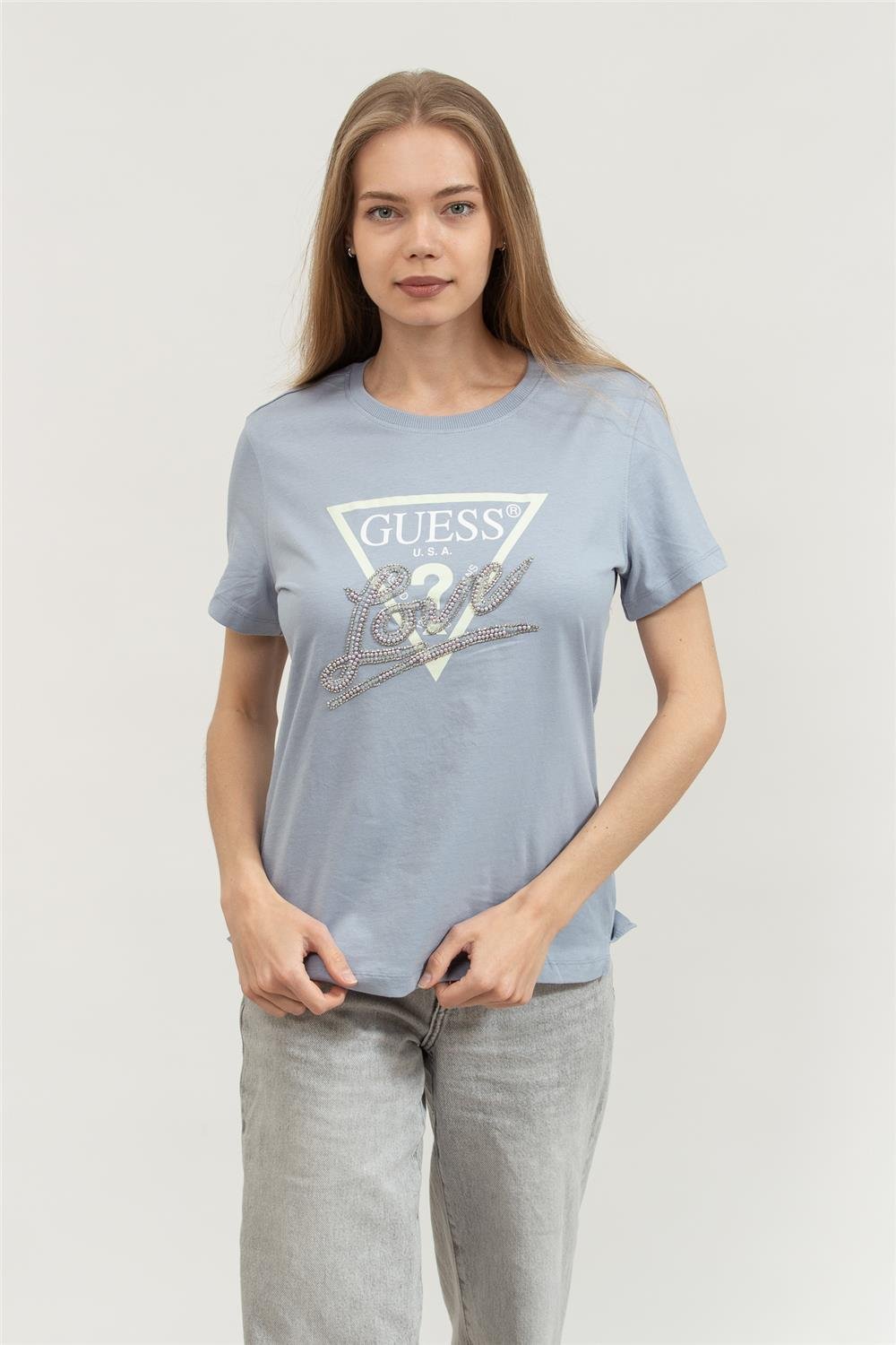 Guess Kadın Bisiklet Yaka T-Shirt