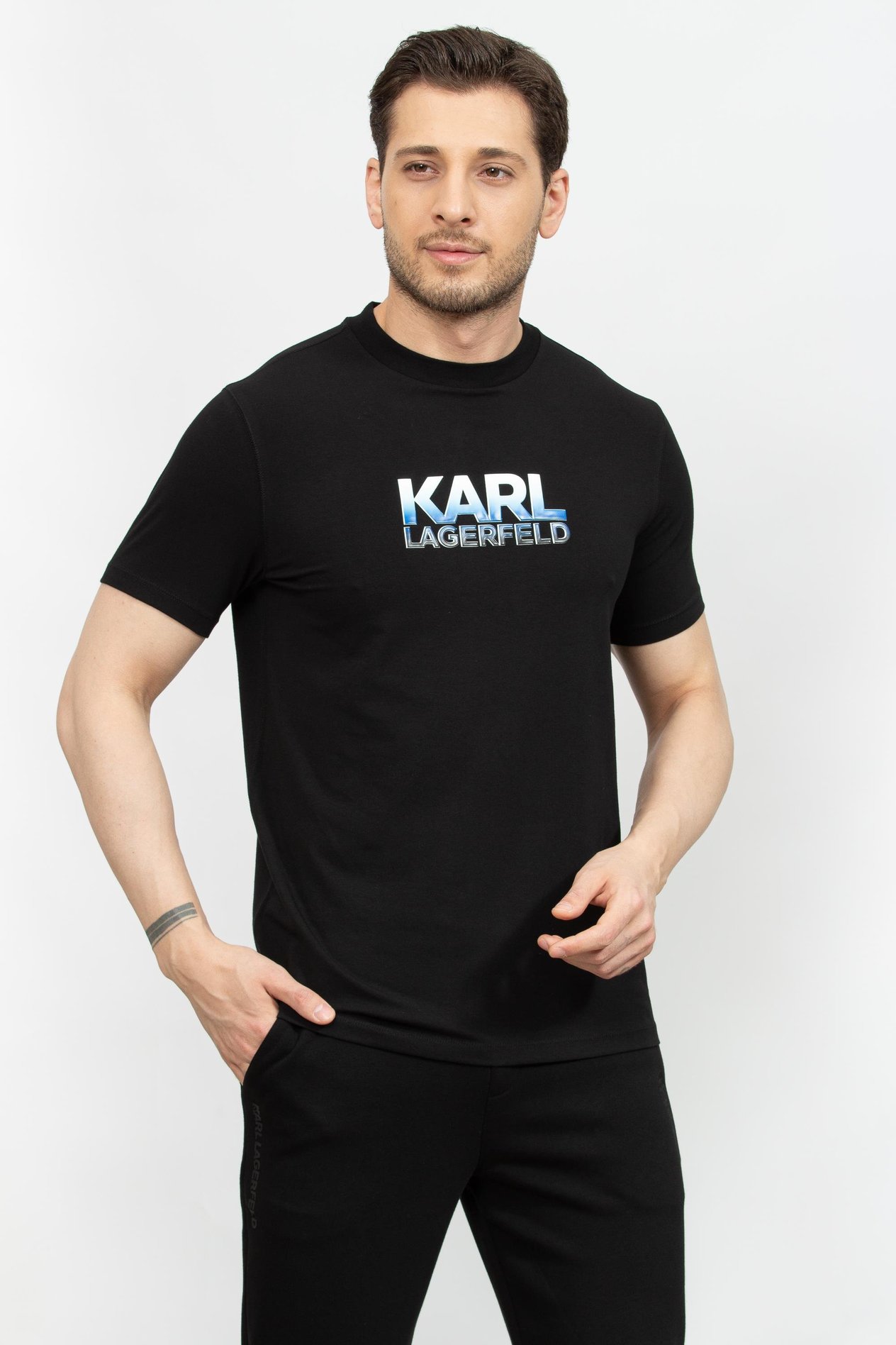 Karl Lagerfeld Erkek Bisiklet Yaka T-Shirt