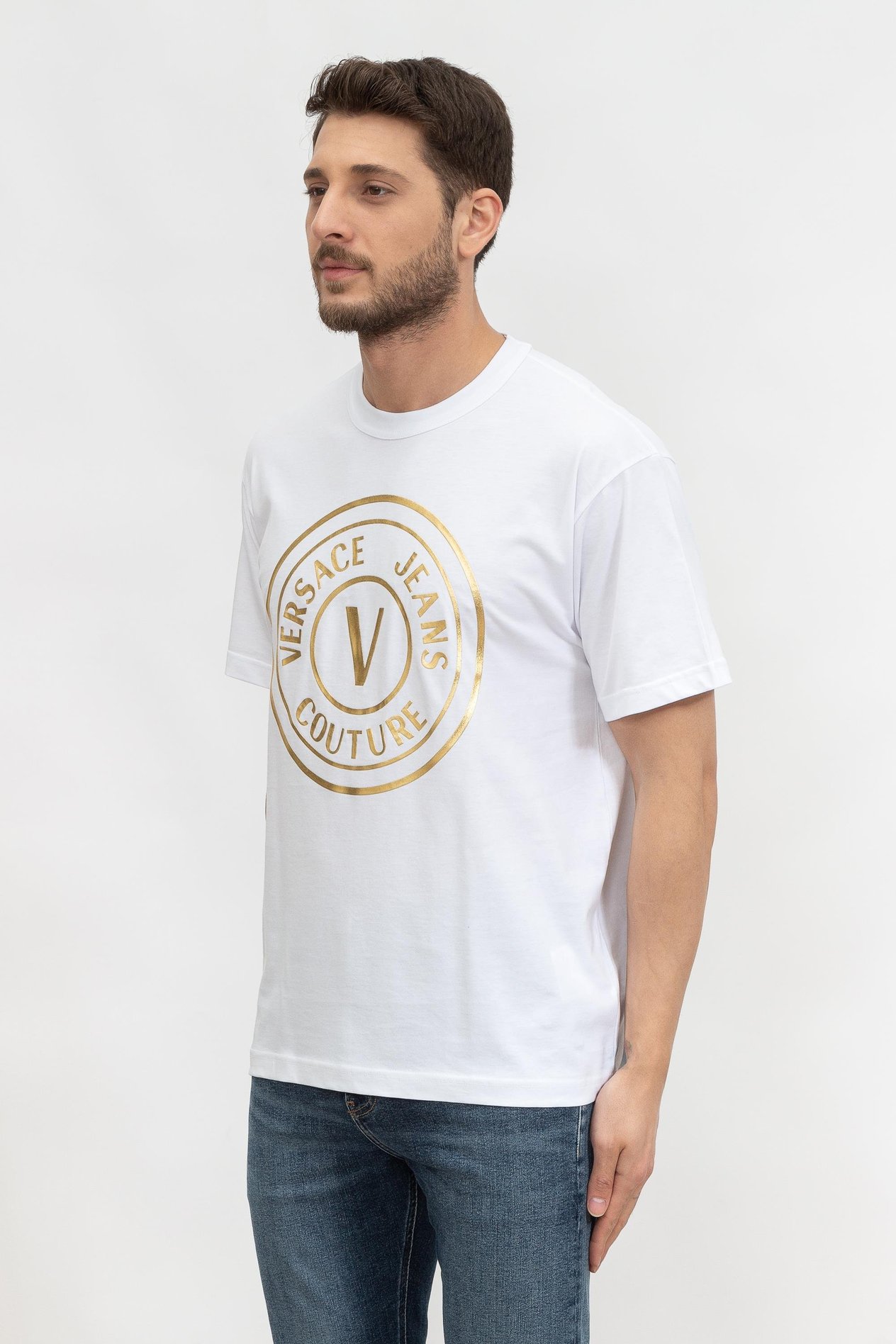 Versace Jeans Couture Erkek Bisiklet Yaka T-Shirt