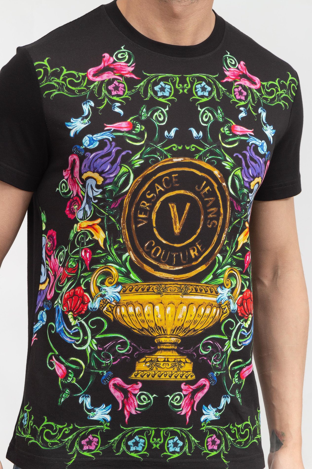 Versace Jeans Couture Erkek Bisiklet Yaka T-Shirt