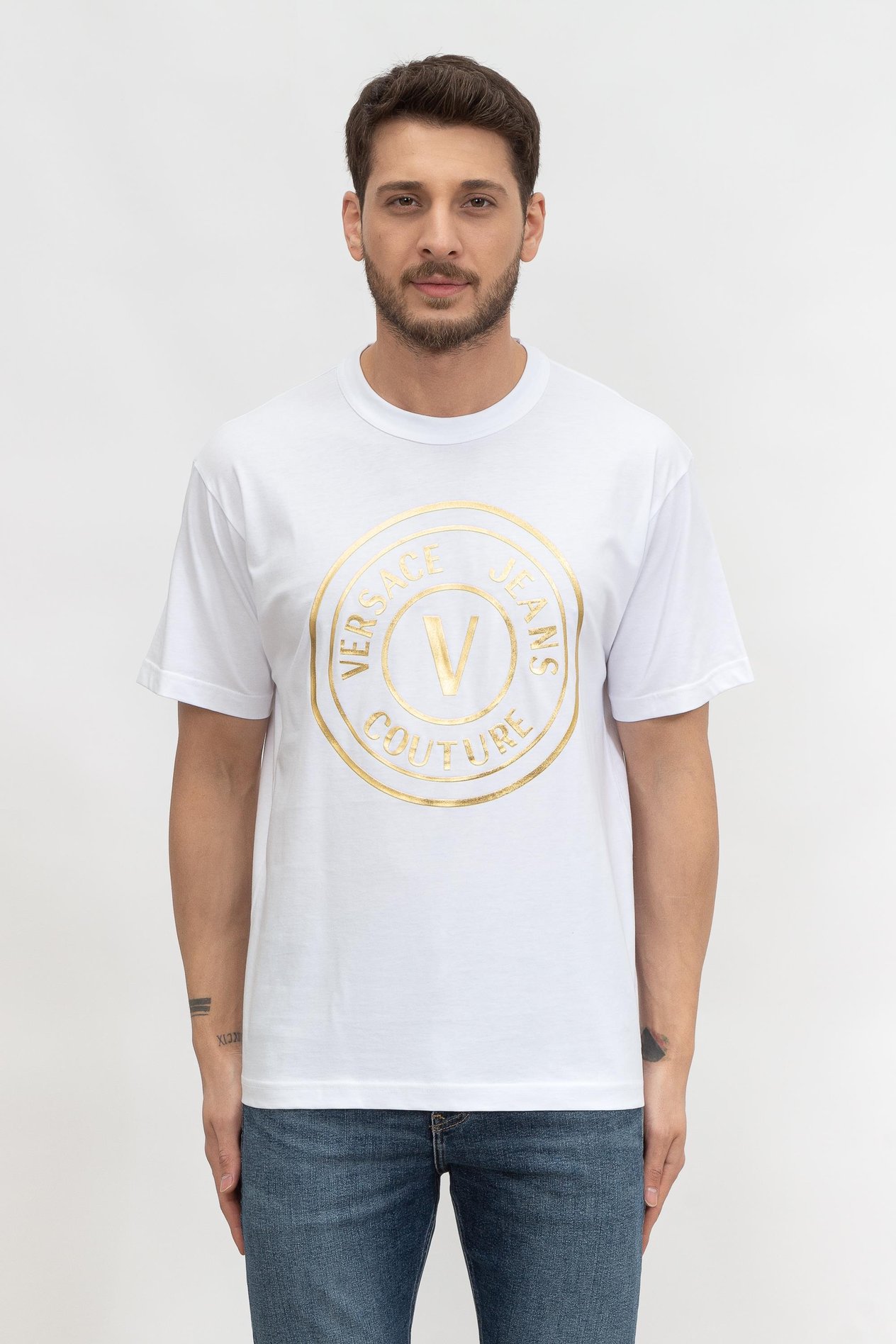 Versace Jeans Couture Erkek Bisiklet Yaka T-Shirt