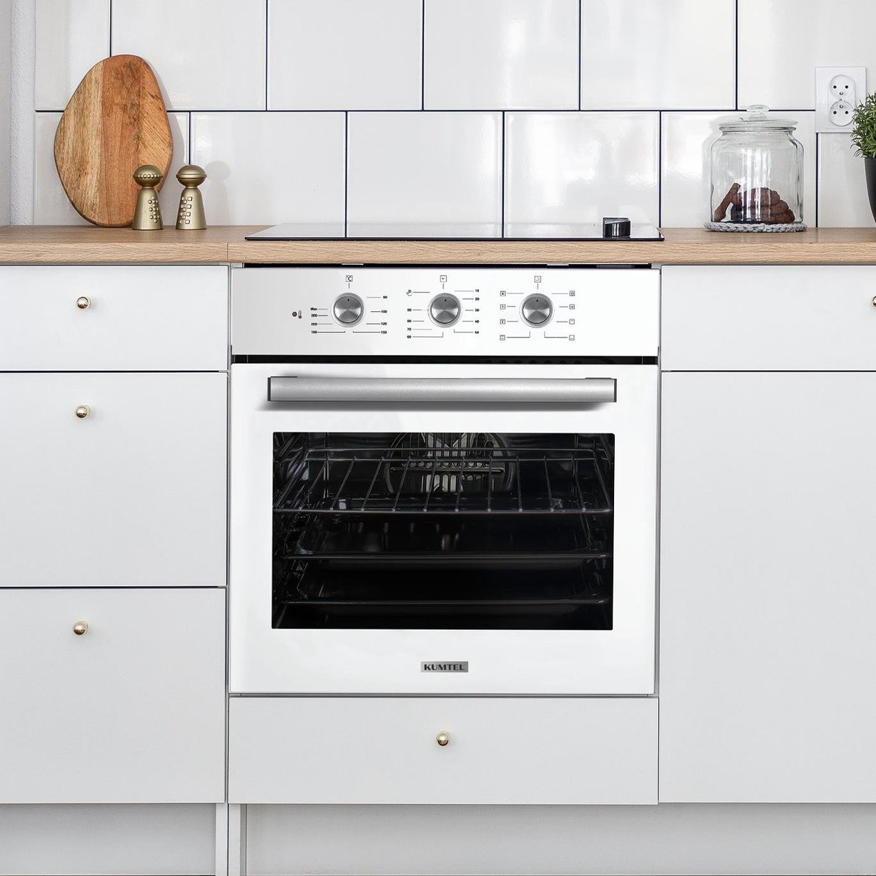 Kumtel Beyaz Cam Ankastre Fırın 8 Prog. B66-SF2(MT)