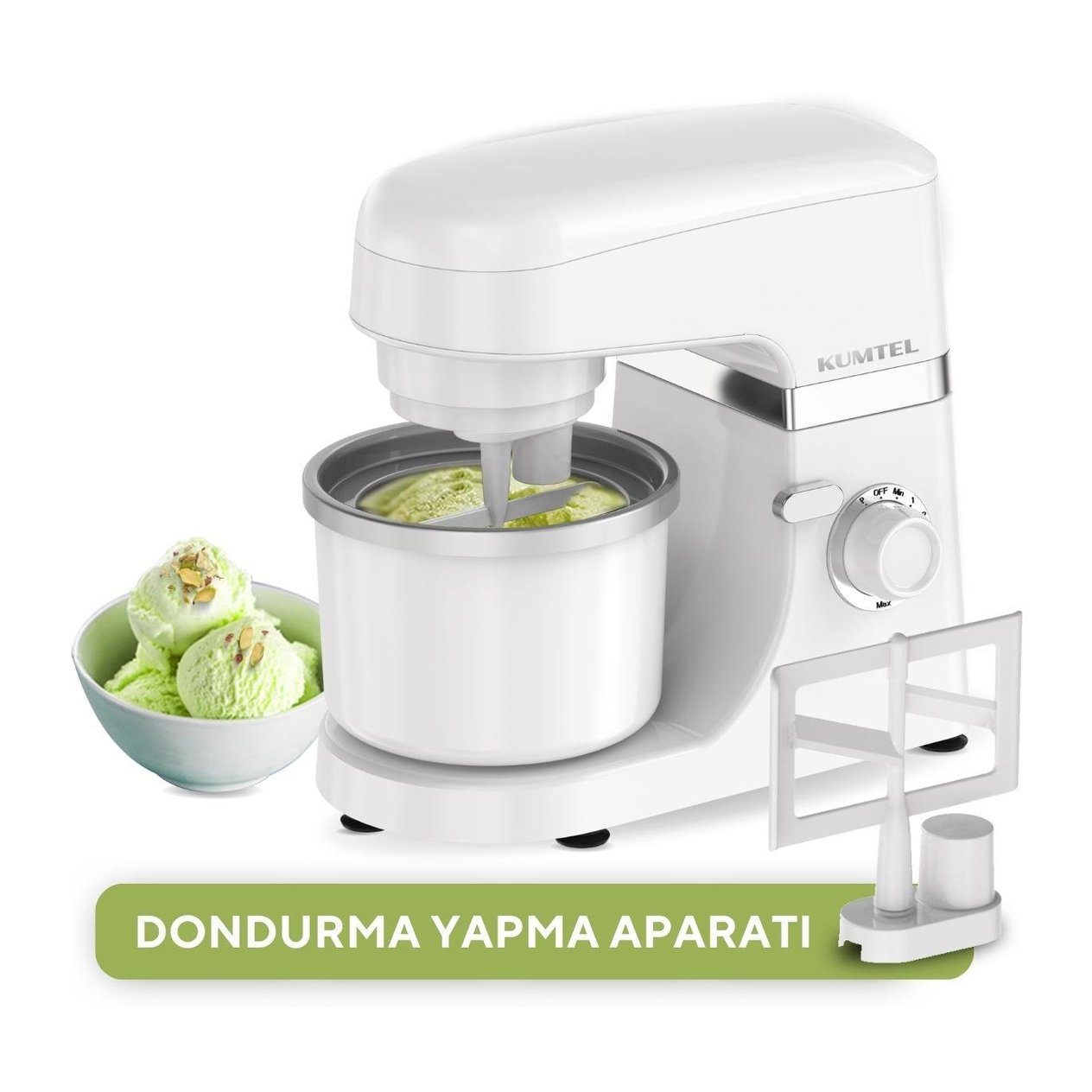 Kumtel Hamur Yoğurma 1800Watt 4.5Lt Dondurma Yapma Aprt.
