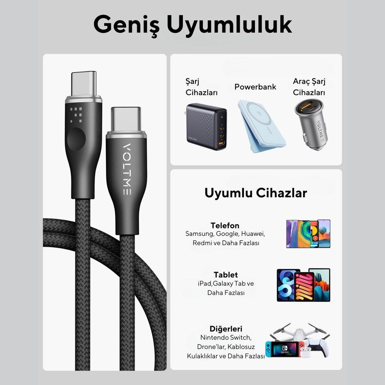 VOLTME C2049 RUGG 60W CTC ŞR KBL 1M 3A SYH