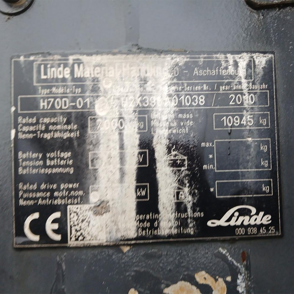 LINDE H70D-396 Dizel Forklift 2010 Model (F1.2911)