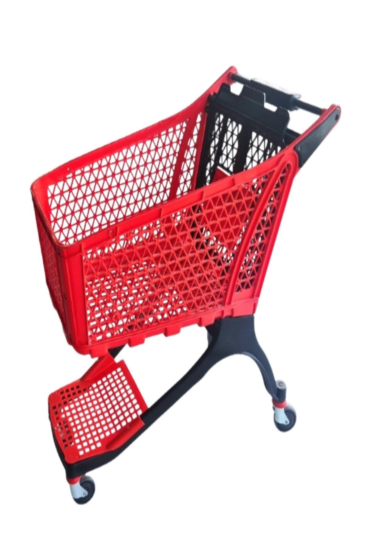 Plastik Market Arabası 130 LT Kırmızı 