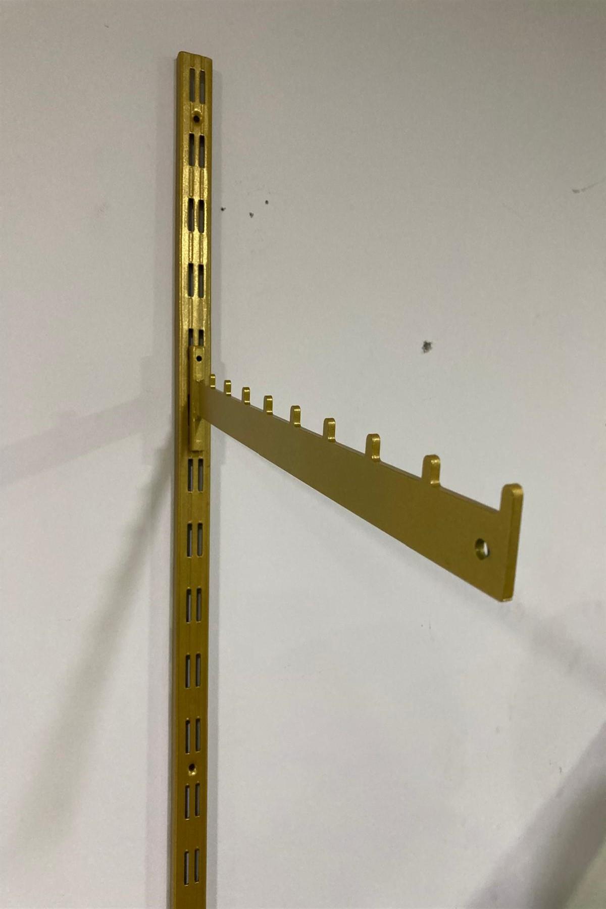 Tırnaklı Lazer Kesim Eğri Gold Baston 