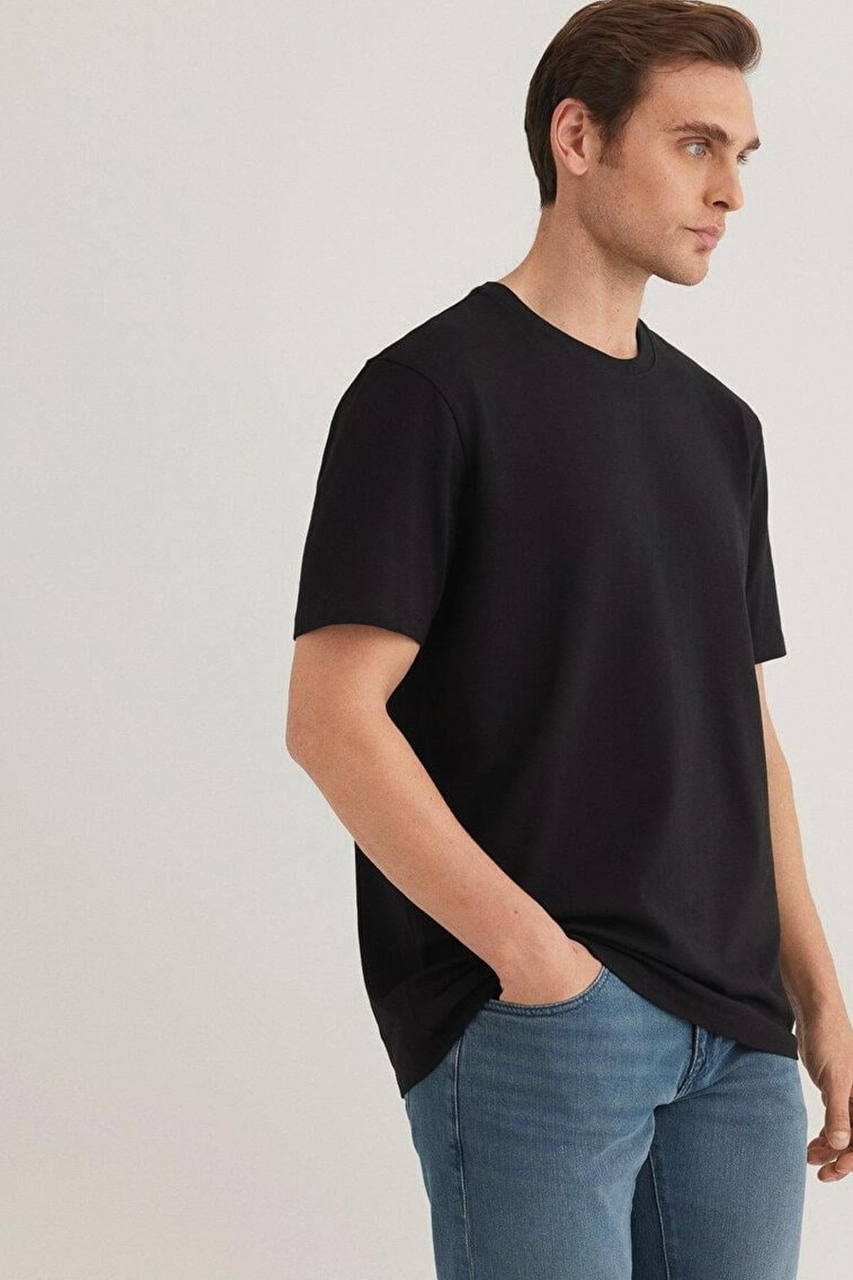 Stretch Siyah Basic Tişört
