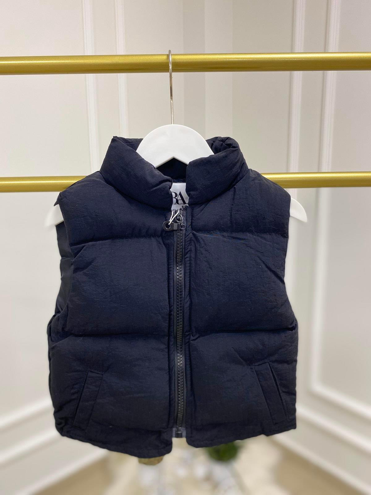 Fermuarlı Cepli Şişme Yelek Unisex Siyah (1-8 Yaş)