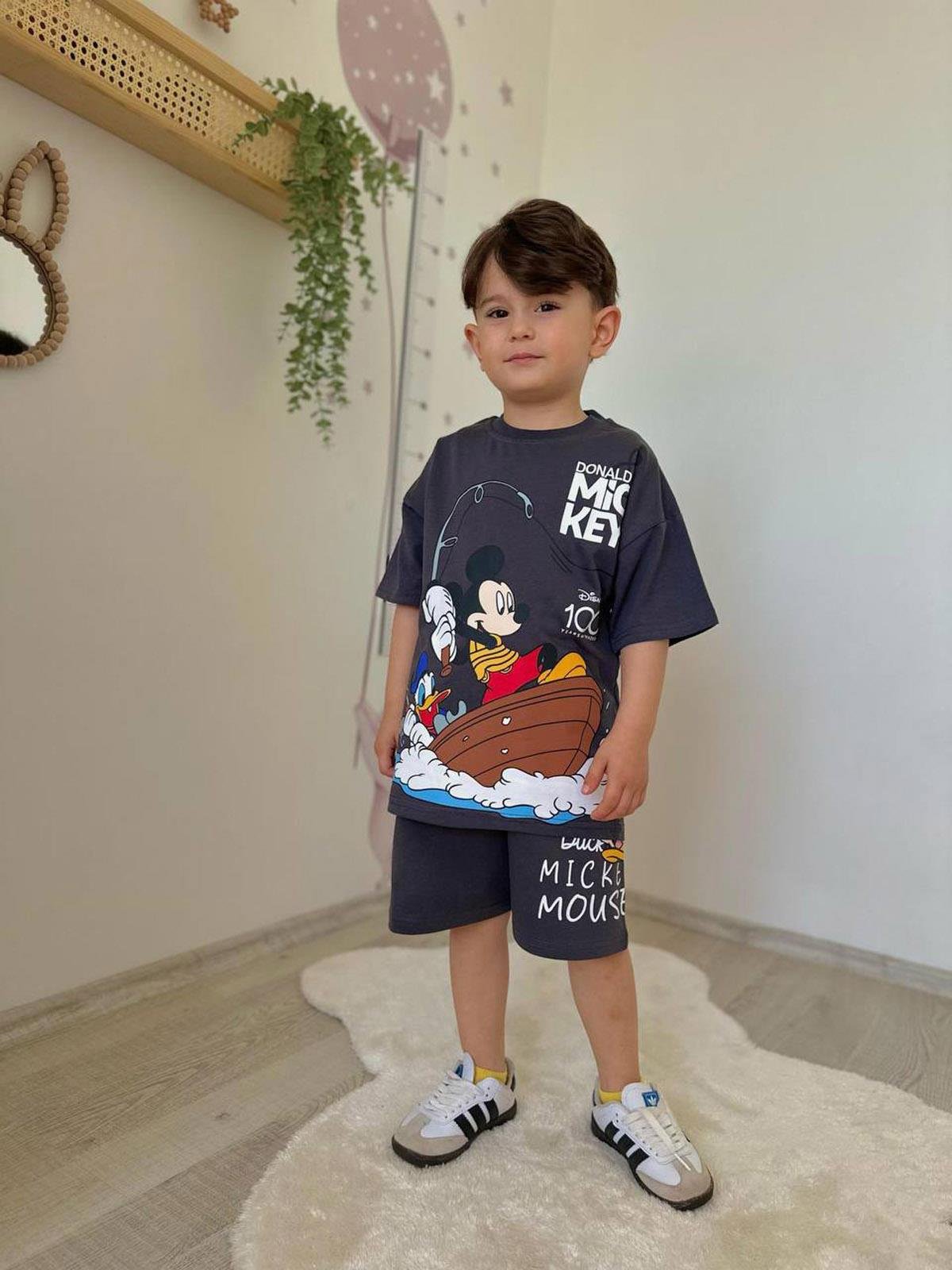 Mickey Donald Duck Şortlu İkili Takım (3-10 Yaş)