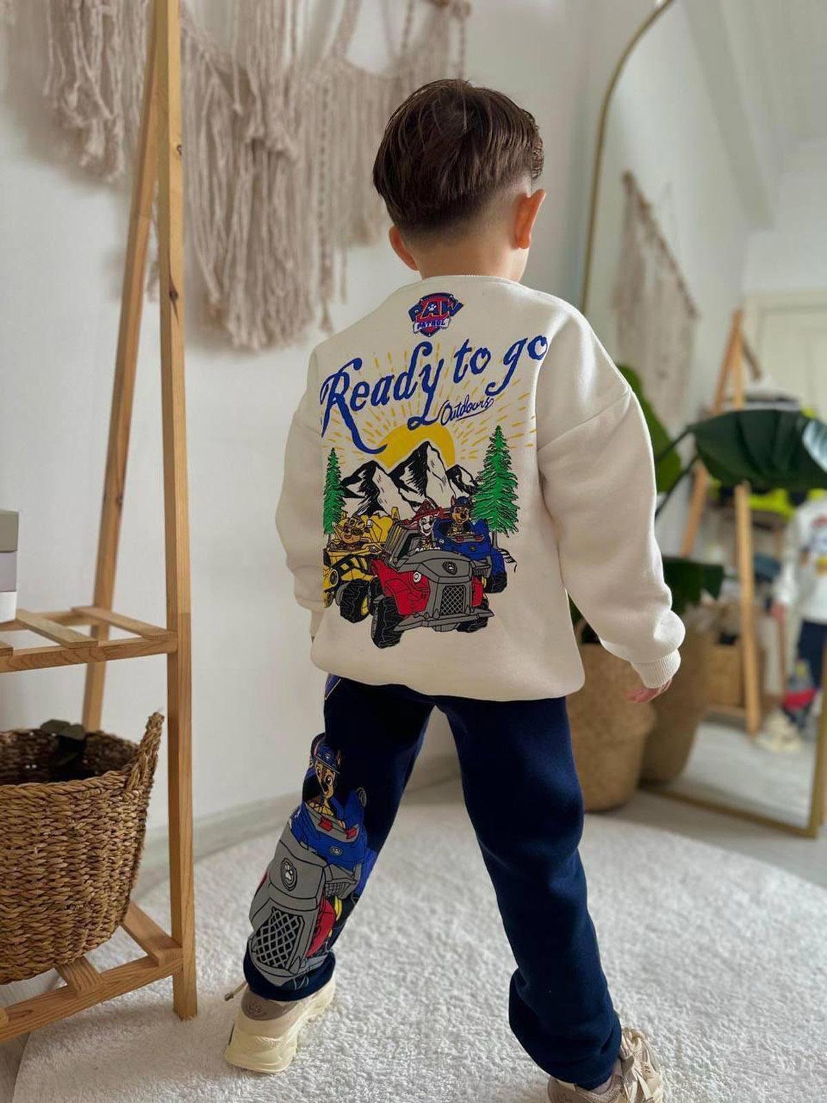 Paw Patrol Ready Şardonlu Erkek Çocuk İkili Takım Lacivert (3-10Yaş)