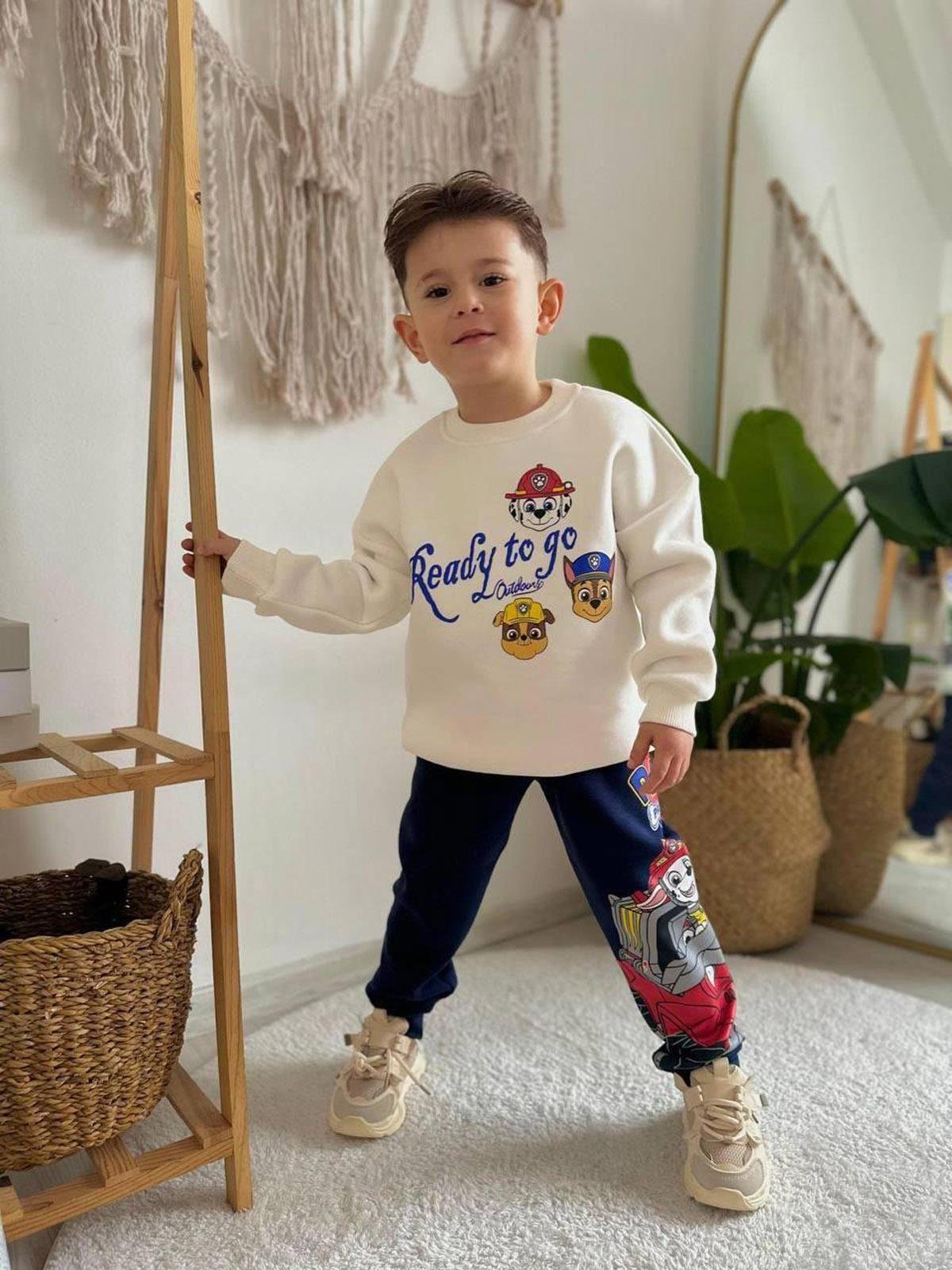 Paw Patrol Ready Şardonlu Erkek Çocuk İkili Takım Lacivert (3-10Yaş)