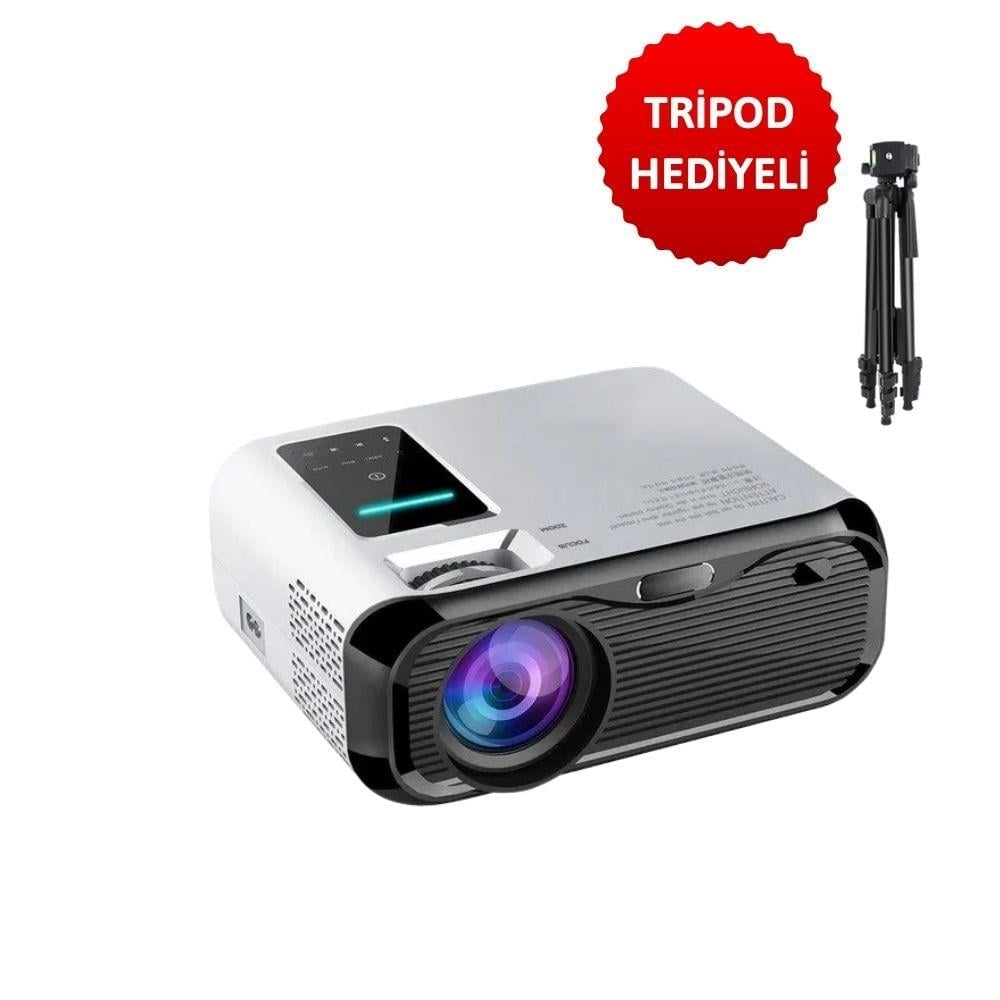 E500S Görüntü Aktarımlı 1080P Ultra HD HDMI 150 inch Wifi 500 ANS Hoparlörlü Projeksiyon Cihazı  