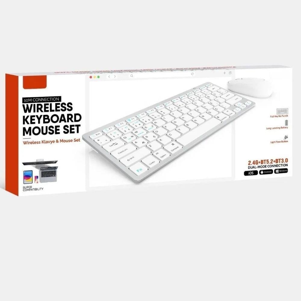Kablosuz Klavye Mouse Seti – Ergonomik Tasarım, Sessiz Tuşlar, Tak-Çalıştır USB Alıcı 