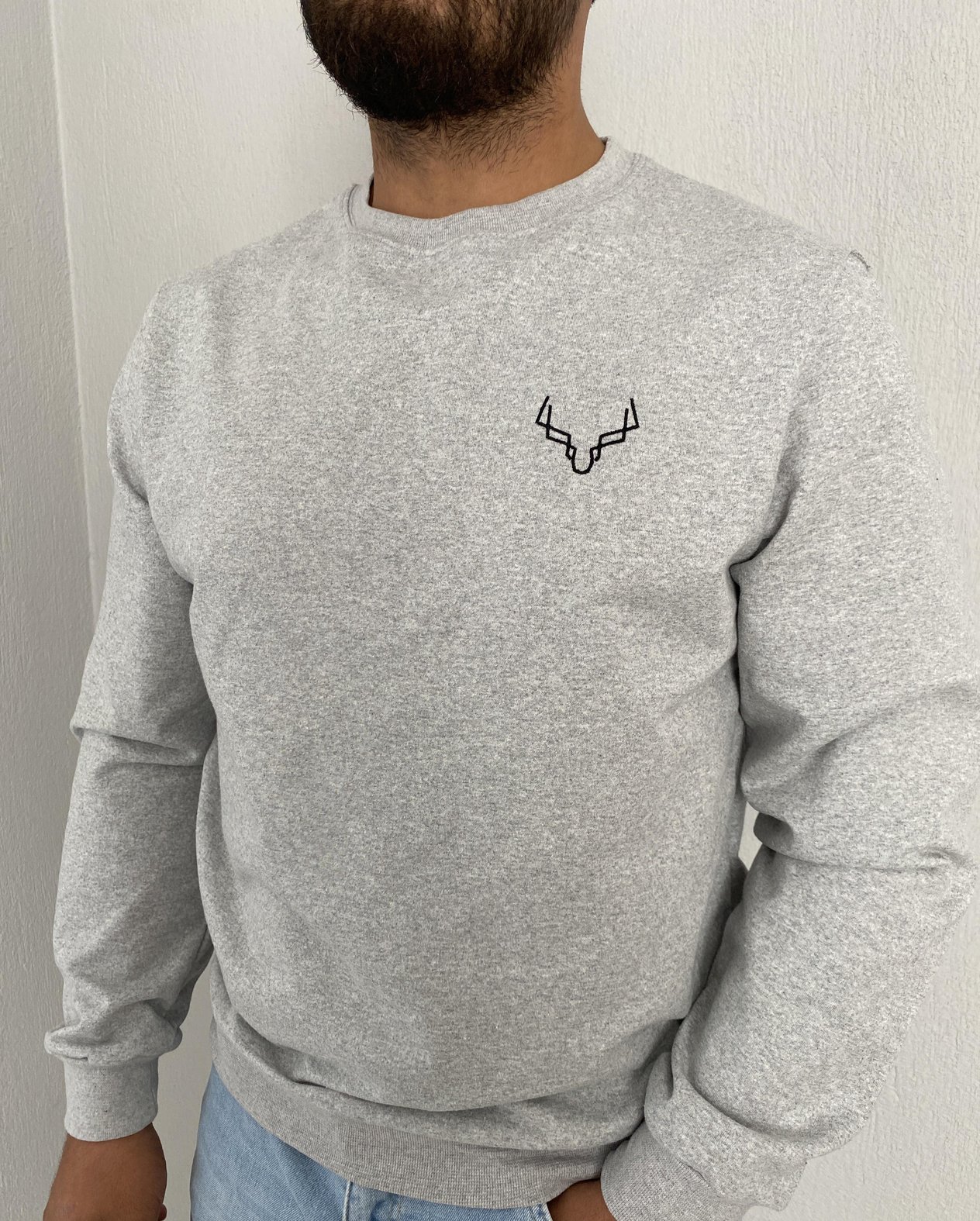Geyik Nakışlı Sweatshirt