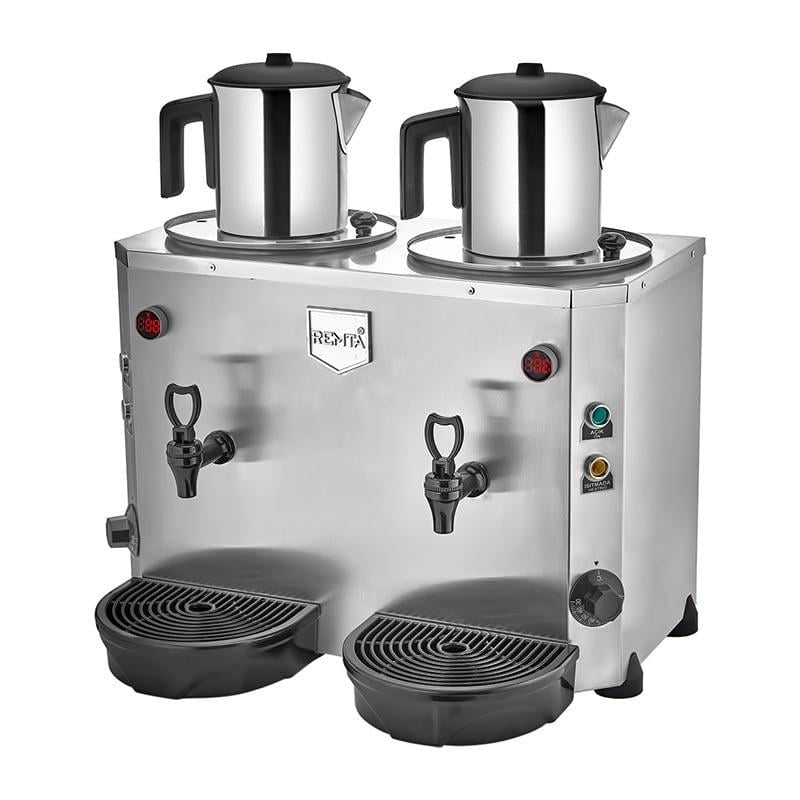 Remta DE15 Jumbo Çay Makinesi, 2 Demlikli, 9+9 L