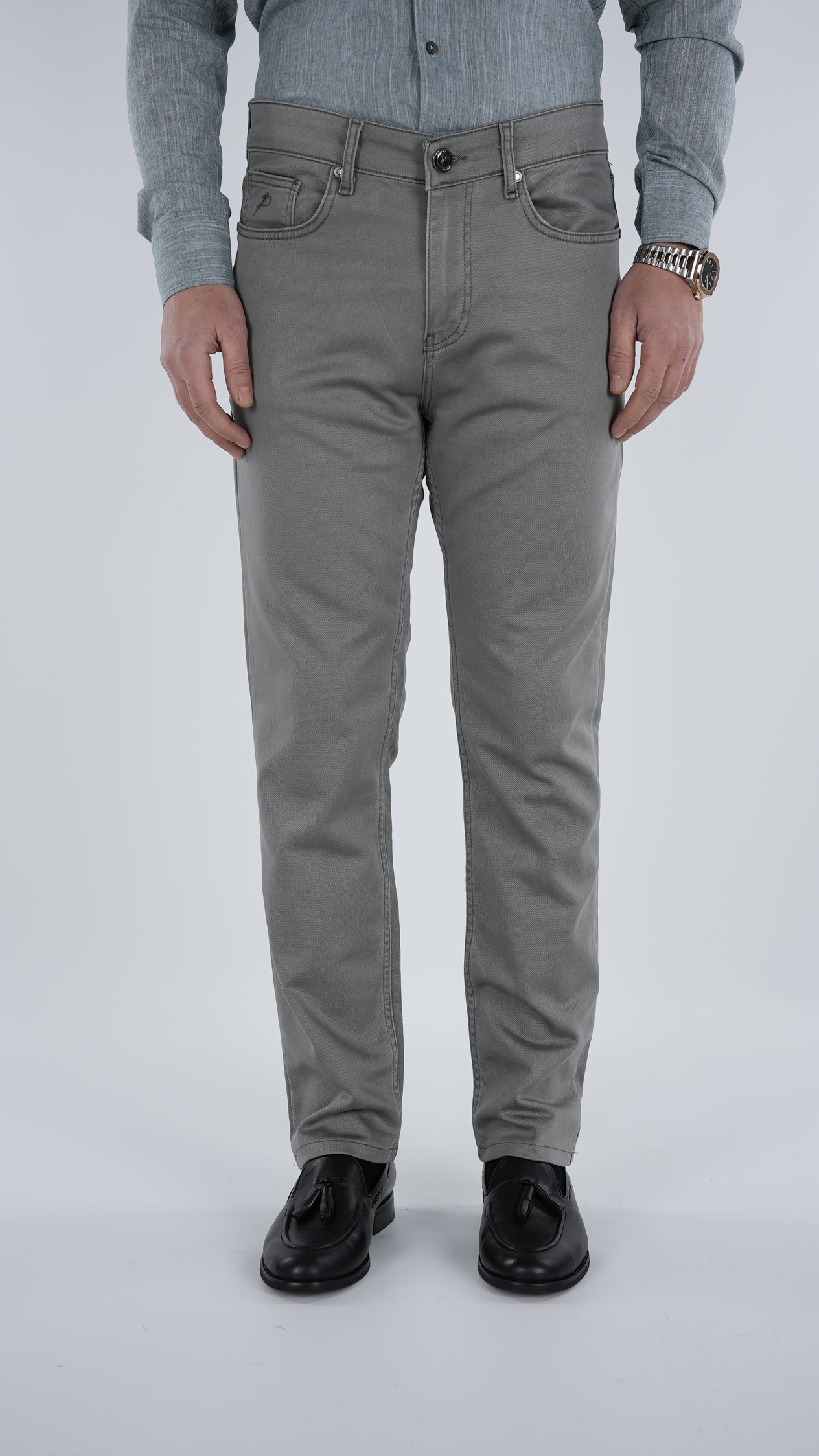 Erkek Denim Regular Rahat Kalıp Jeans Kot Cotton Pantolon - Toprak