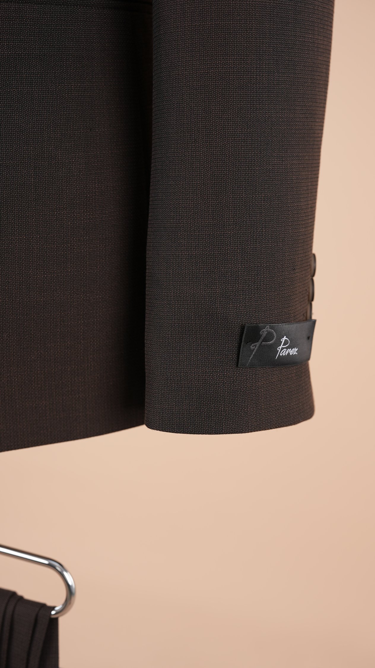 Erkek Kruvaze Takım Elbise Şal Yaka İtalyan Stil Slim Fit Ceket Pantolon - Acı Kahve