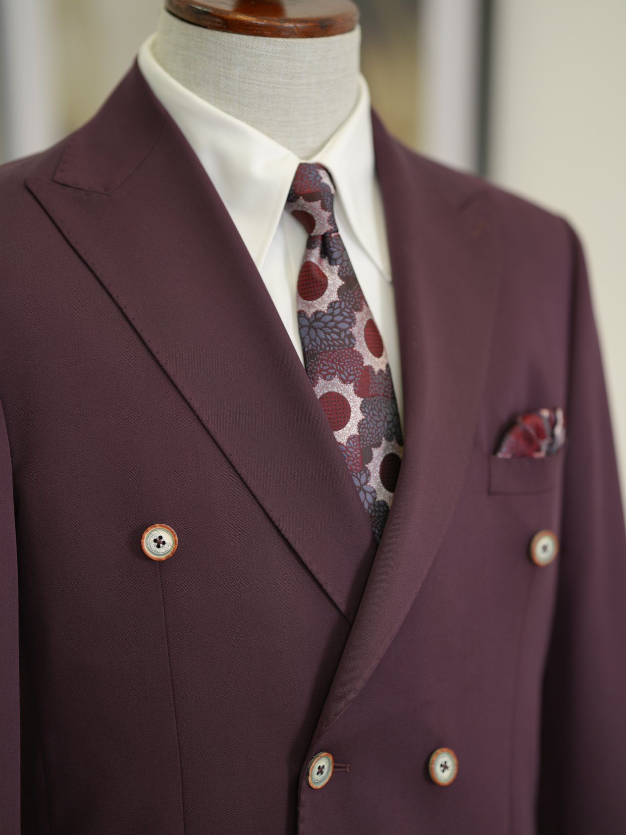 Erkek Premium İtalyan Stil Slim Fit Erkek Punto Dikişli Torba Cepli Yarım Astarlı Kruvaze Ceket-Mor