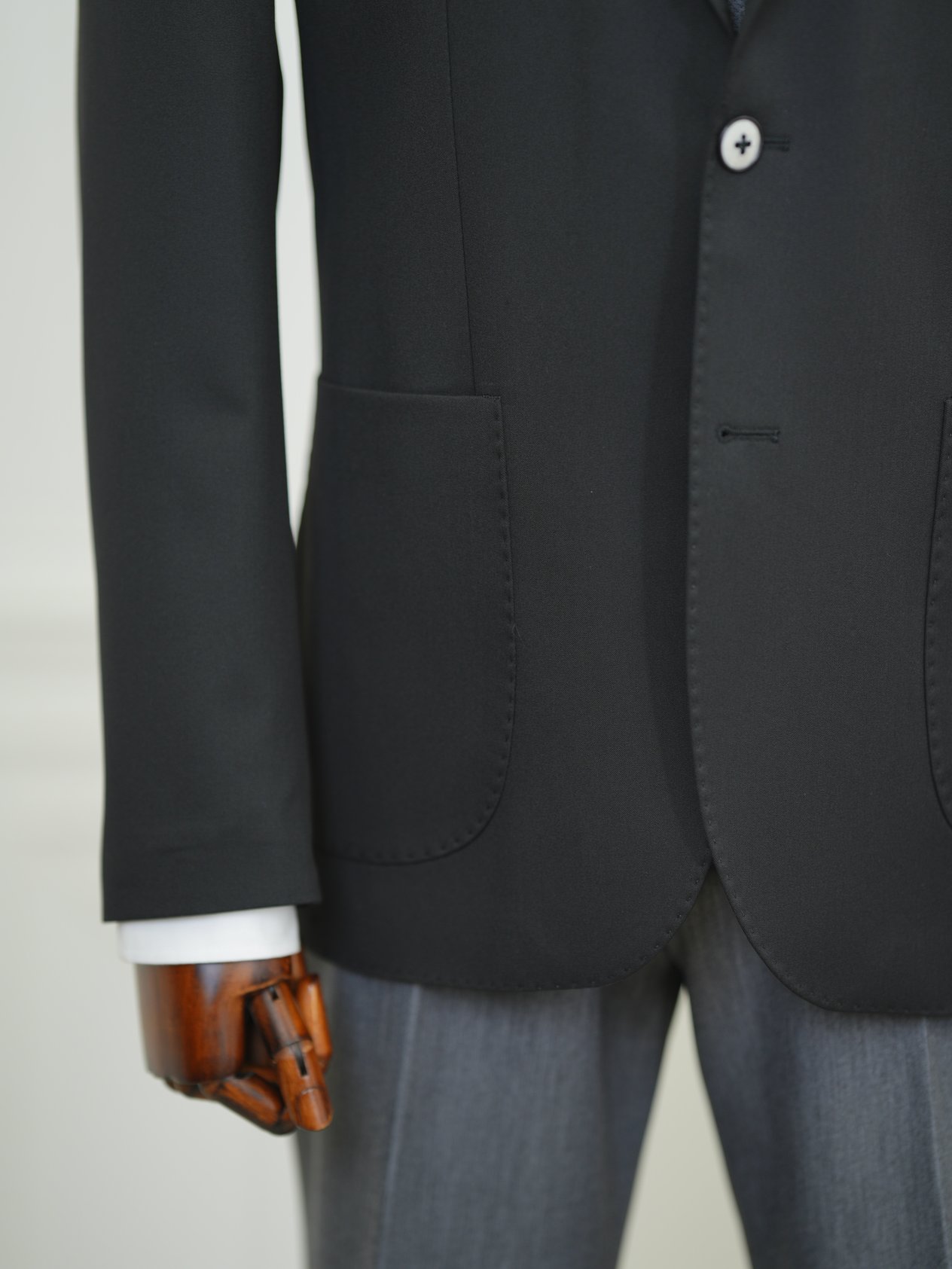 Erkek Premium İtalyan Stil Slim Fit Erkek Punto Dikişli Torba Cepli Yarım Astarlı Ceket - Siyah