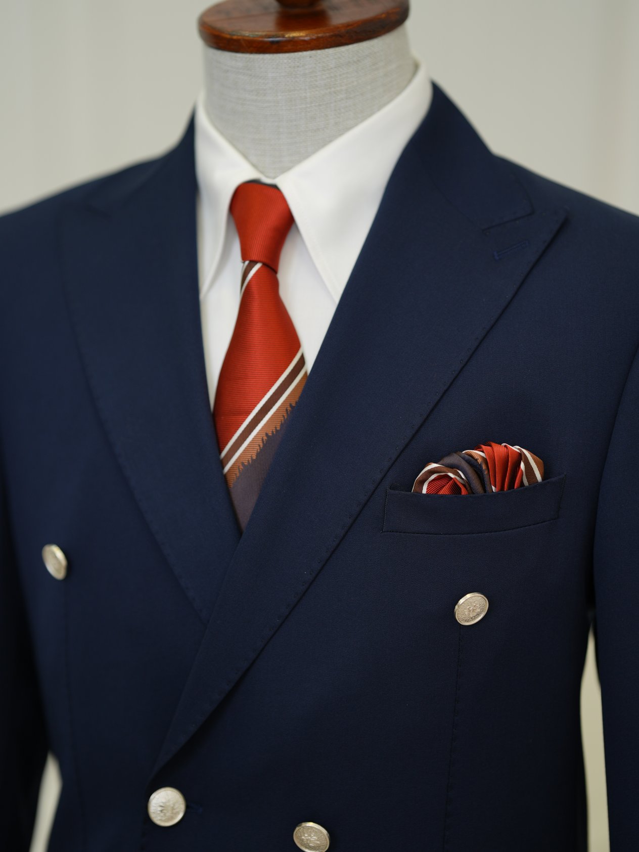 Erkek Premium İtalyan Stil Slim Fit Erkek Punto Dikişli Torba Cepli Yarım Astarlı Kruvaze Ceket - Lacivert