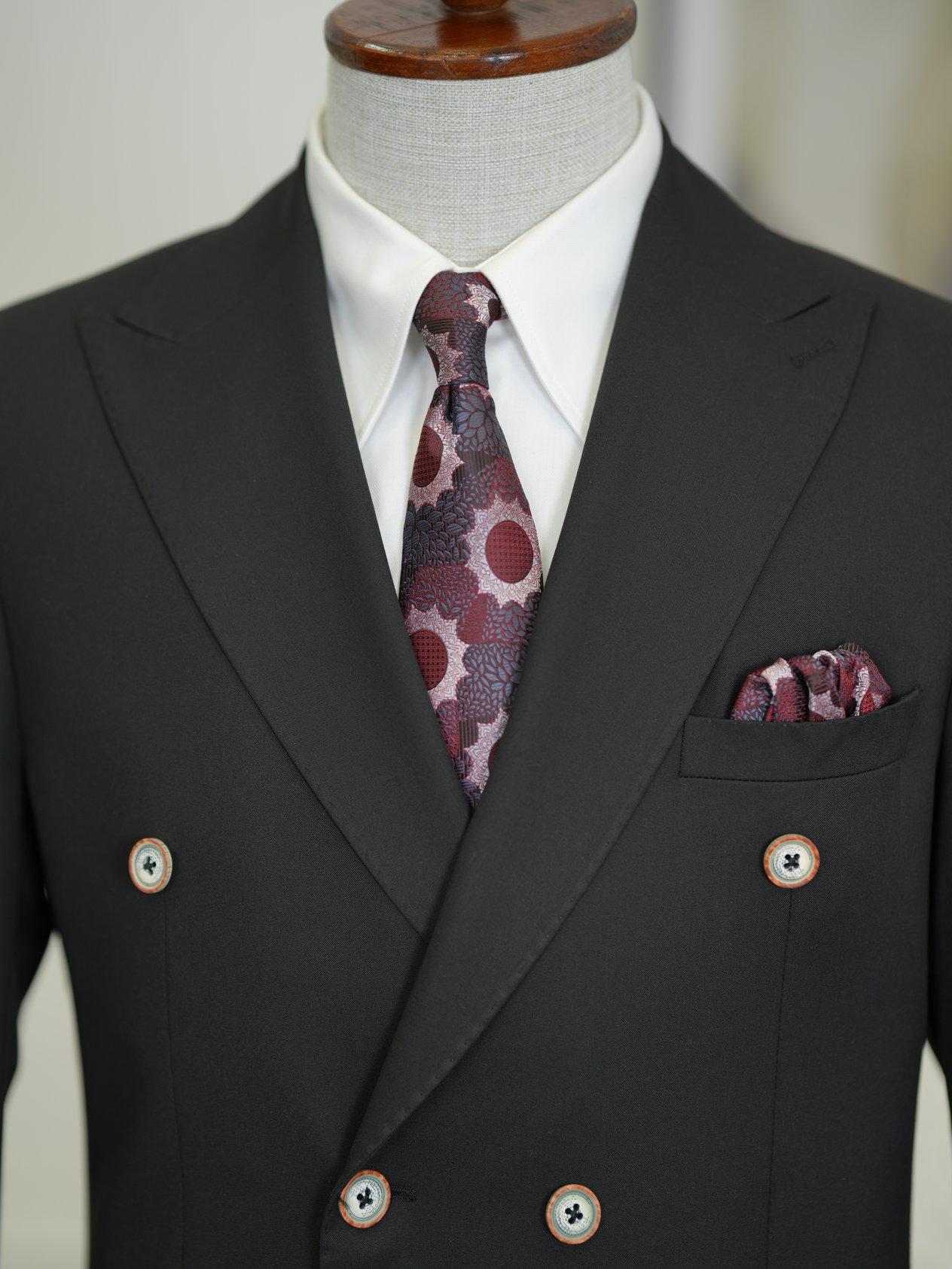 Erkek Premium İtalyan Stil Slim Fit Erkek Punto Dikişli Torba Cepli Yarım Astarlı Kruvaze Ceket-Siyah