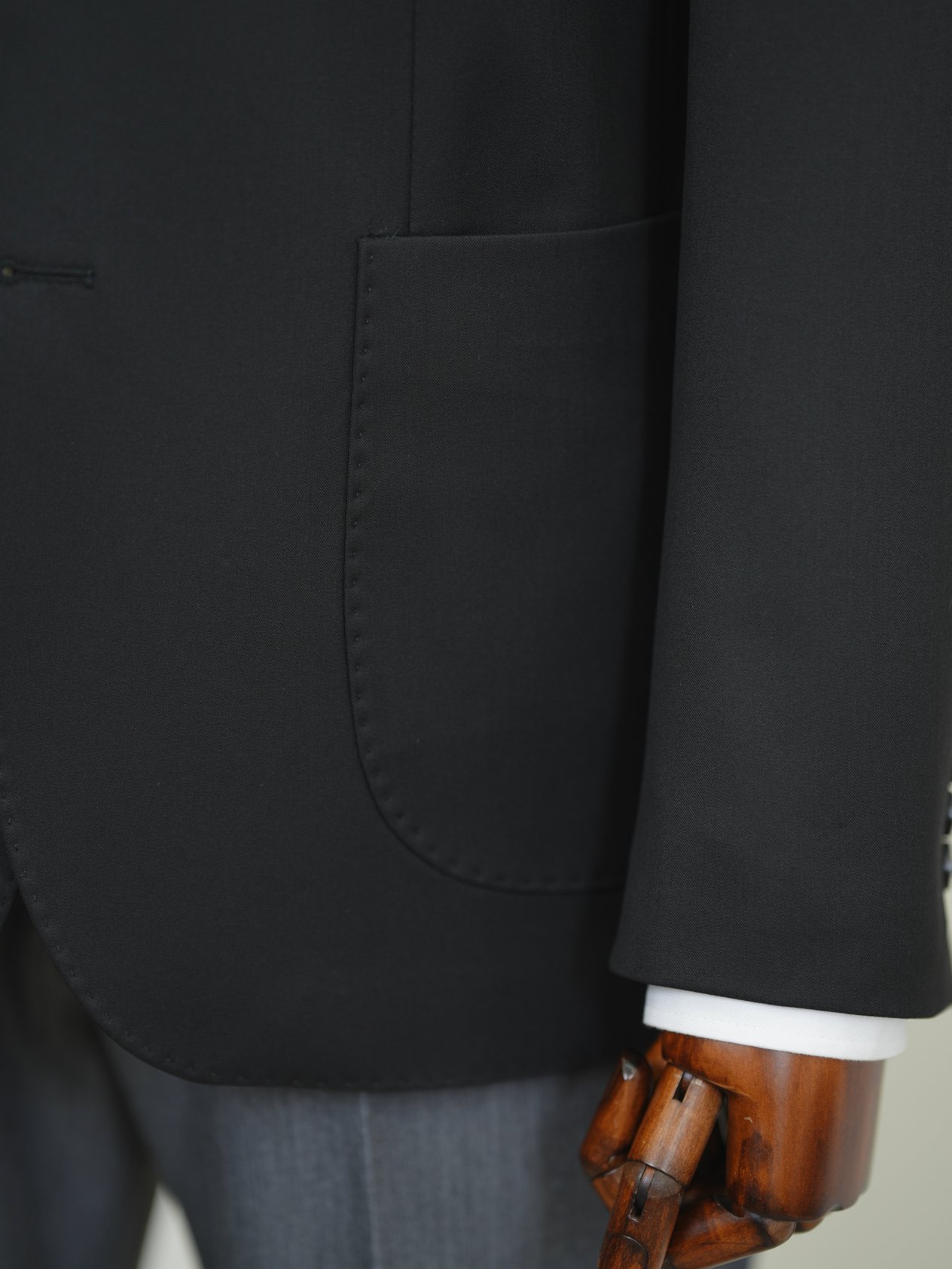 Erkek Premium İtalyan Stil Slim Fit Erkek Punto Dikişli Torba Cepli Yarım Astarlı Ceket - Siyah