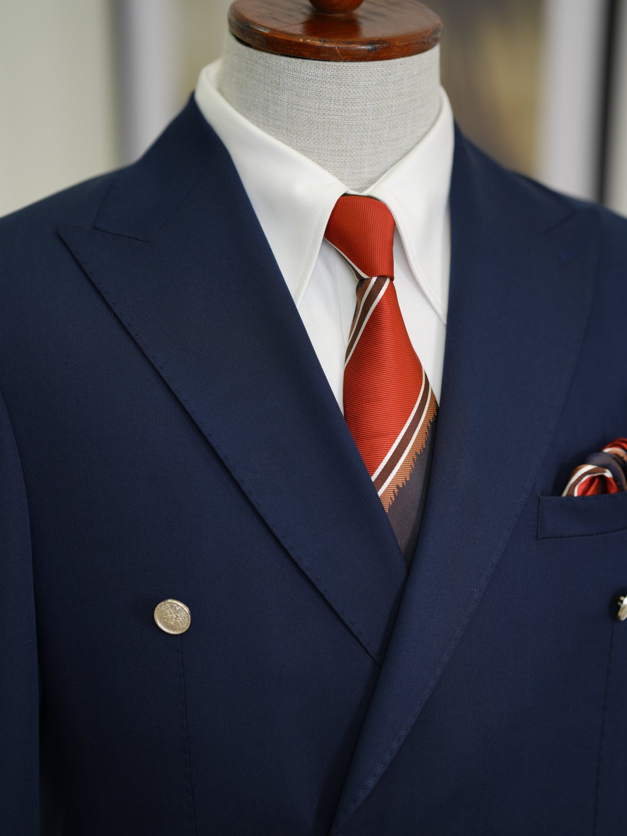 Erkek Premium İtalyan Stil Slim Fit Erkek Punto Dikişli Torba Cepli Yarım Astarlı Kruvaze Ceket - Lacivert