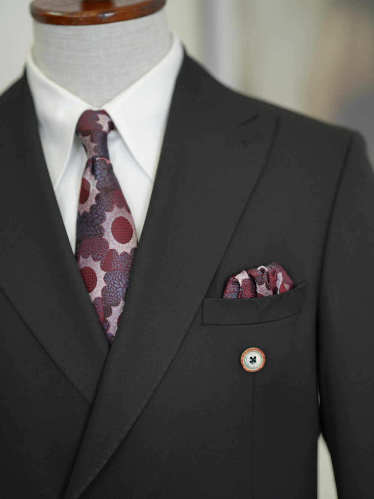 Erkek Premium İtalyan Stil Slim Fit Erkek Punto Dikişli Torba Cepli Yarım Astarlı Kruvaze Ceket-Siyah