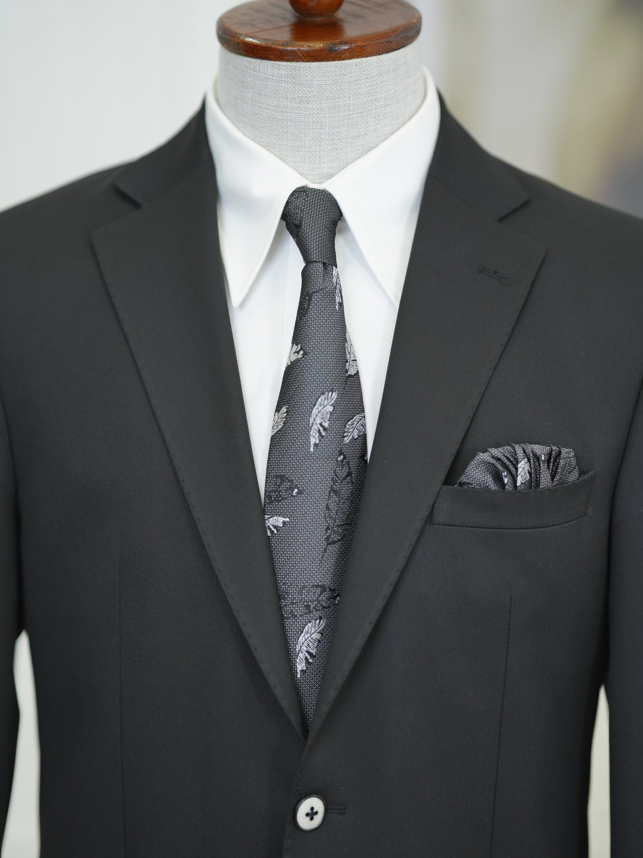 Erkek Premium İtalyan Stil Slim Fit Erkek Punto Dikişli Torba Cepli Yarım Astarlı Ceket - Siyah