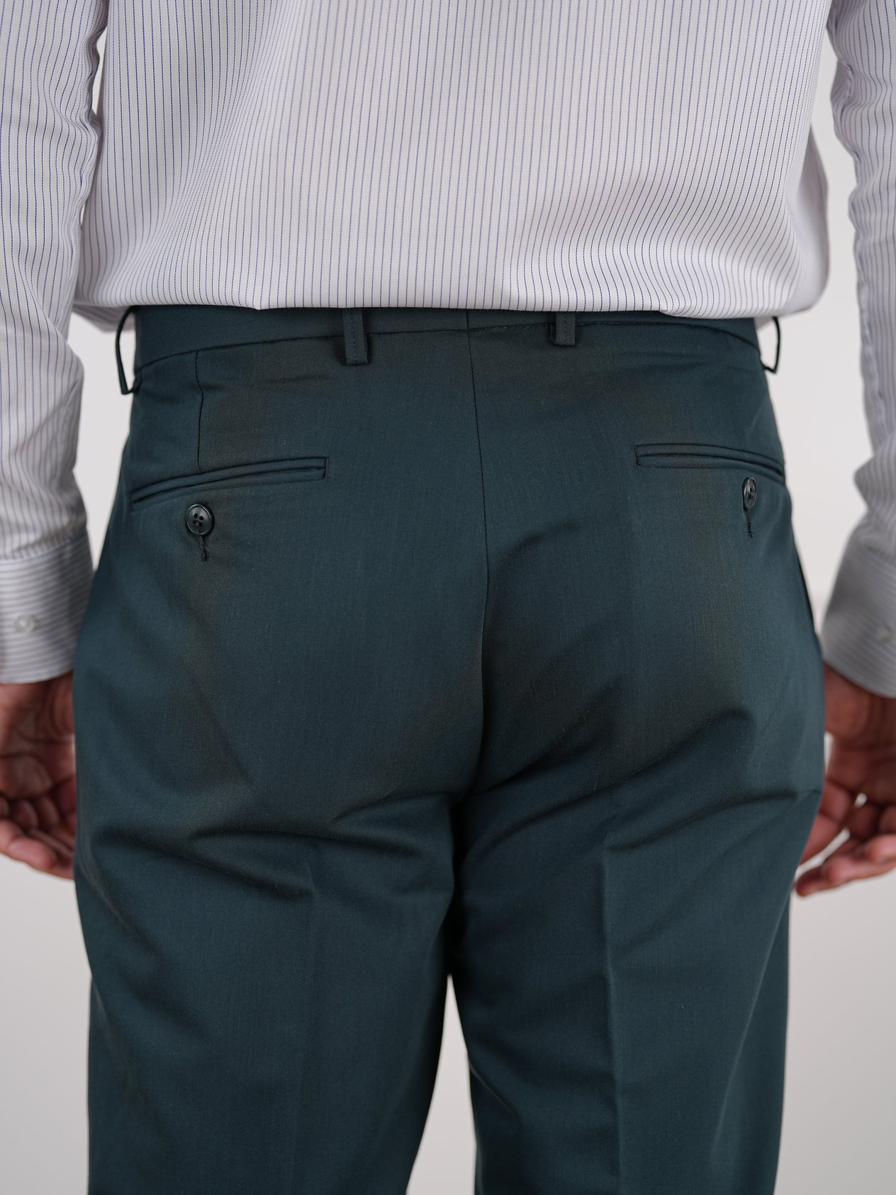 Erkek Slim Fit Yüksek Bel Duble Paça Kumaş Pantolon - Haki