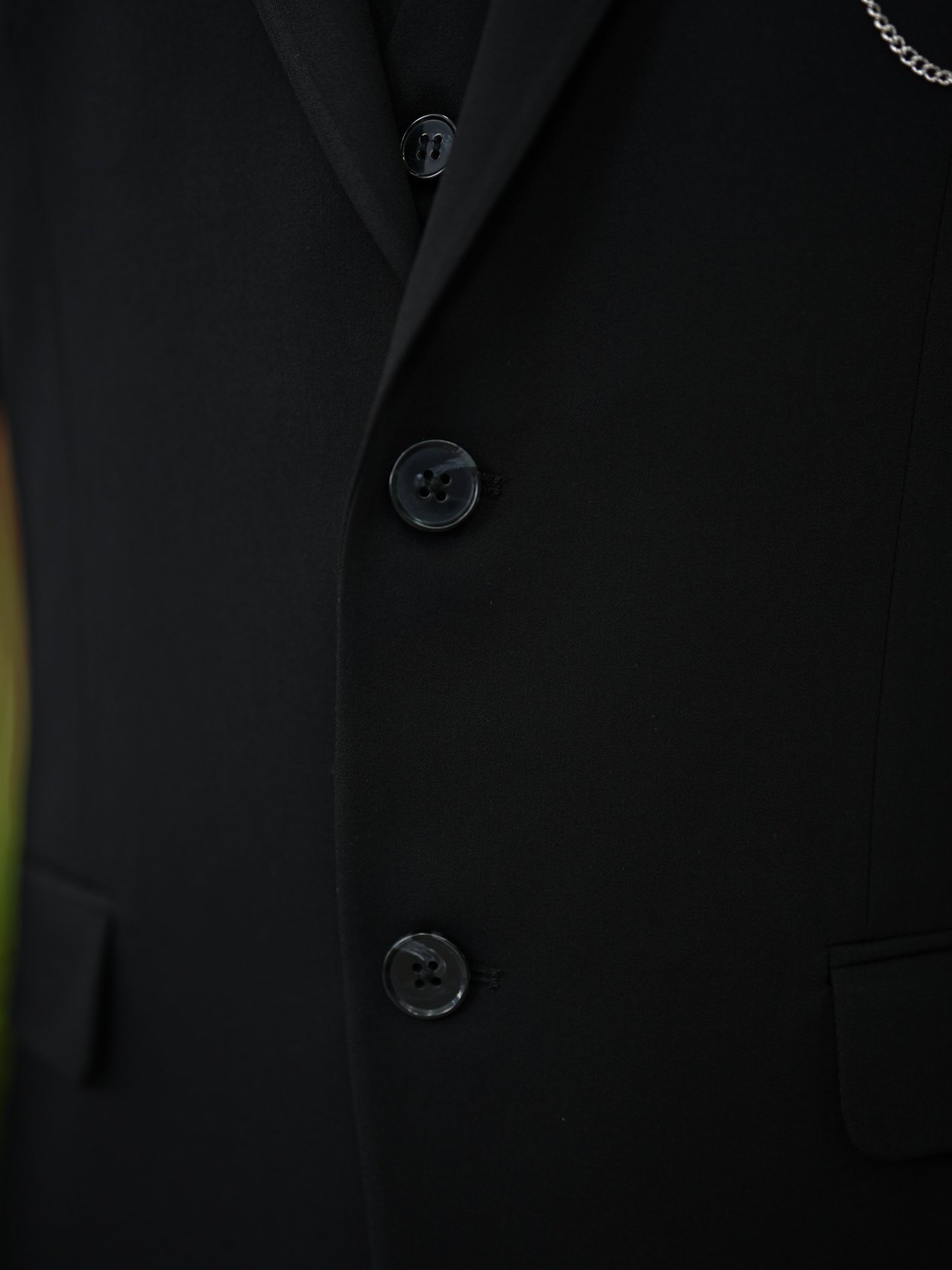 Erkek Takım Elbise Slim Fit İtalyan Stil Ceket Yelek Pantolon - Siyah