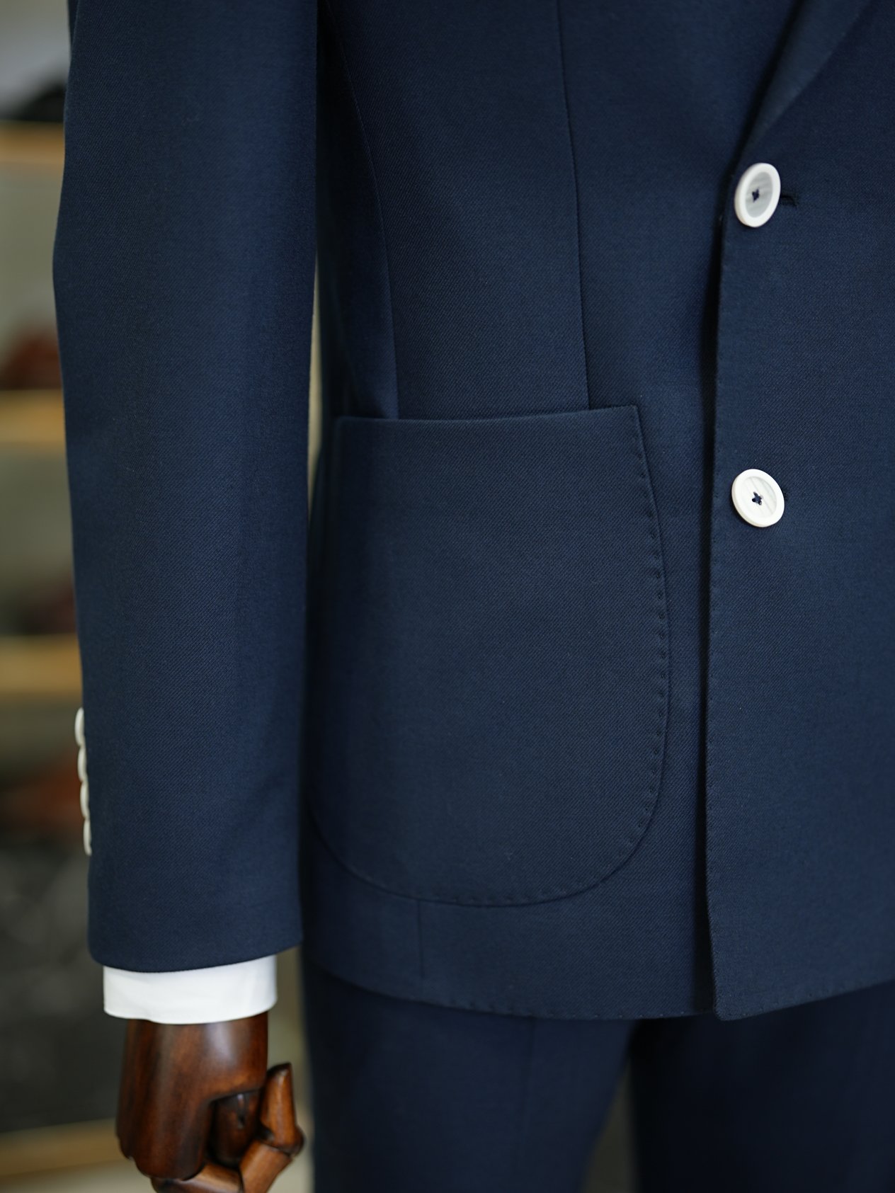 Erkek Yarım Astarlı Slim Fit İtalyan Stil  Takım Elbise Ceket Pantolon - Lacivert