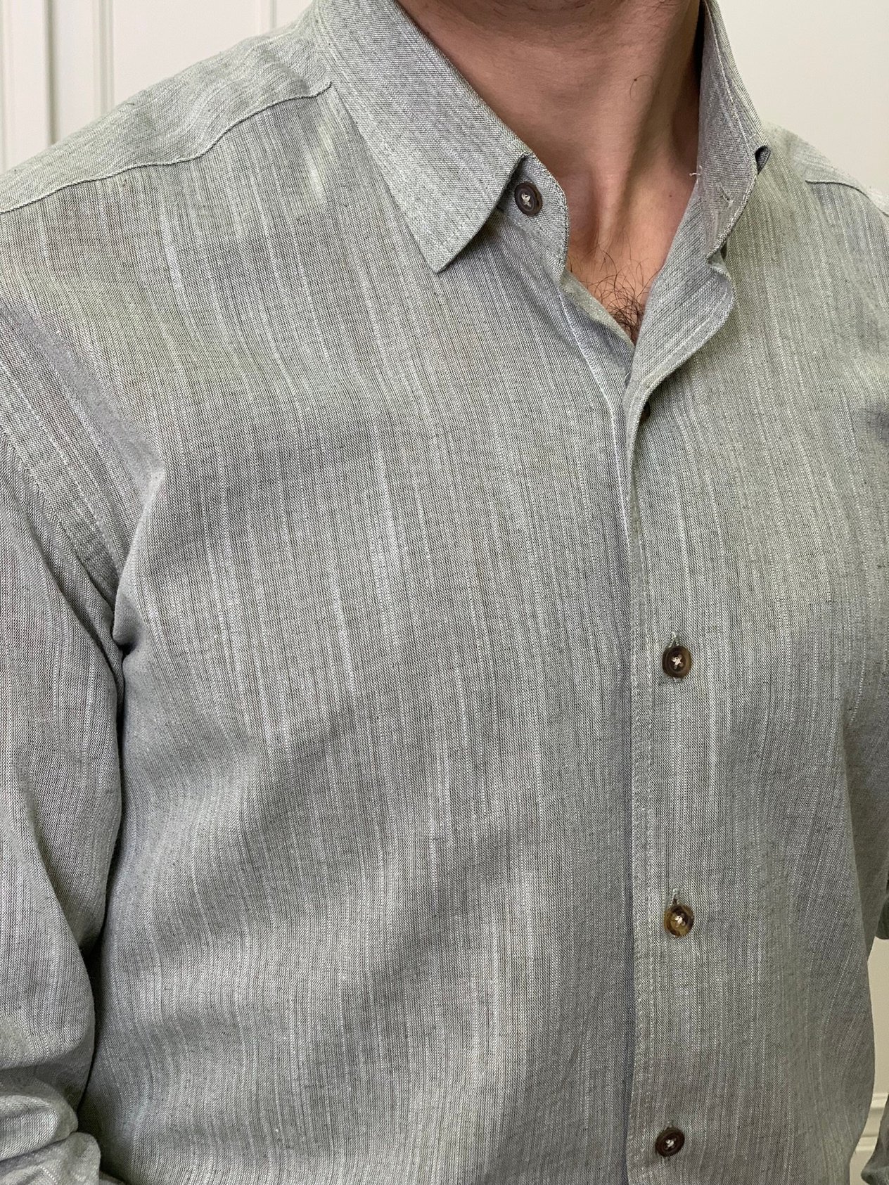 Slim Fit İtalyan Kesim Erkek Gömlek-Açık Yeşil