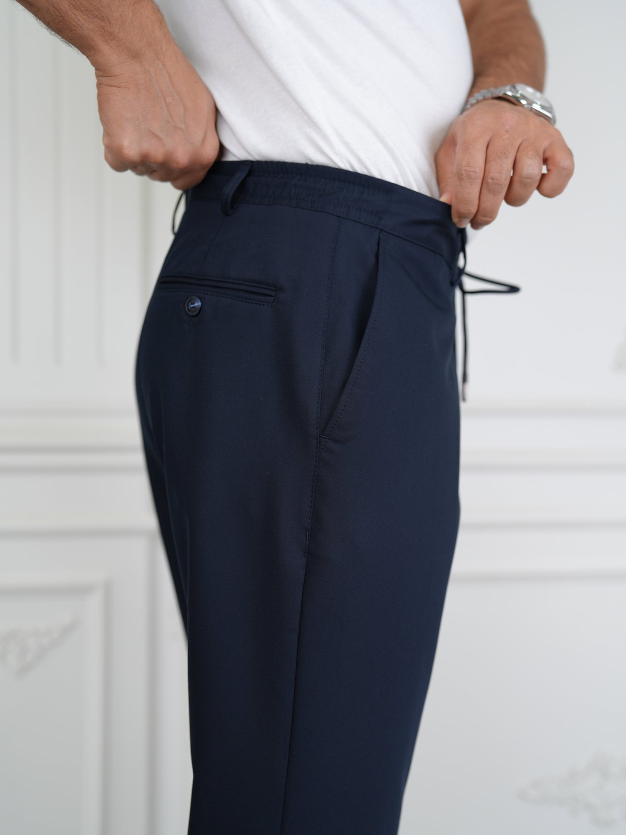 YÜKSEK BEL İTALYAN STİL JOGGER PANTOLON - Lacivert