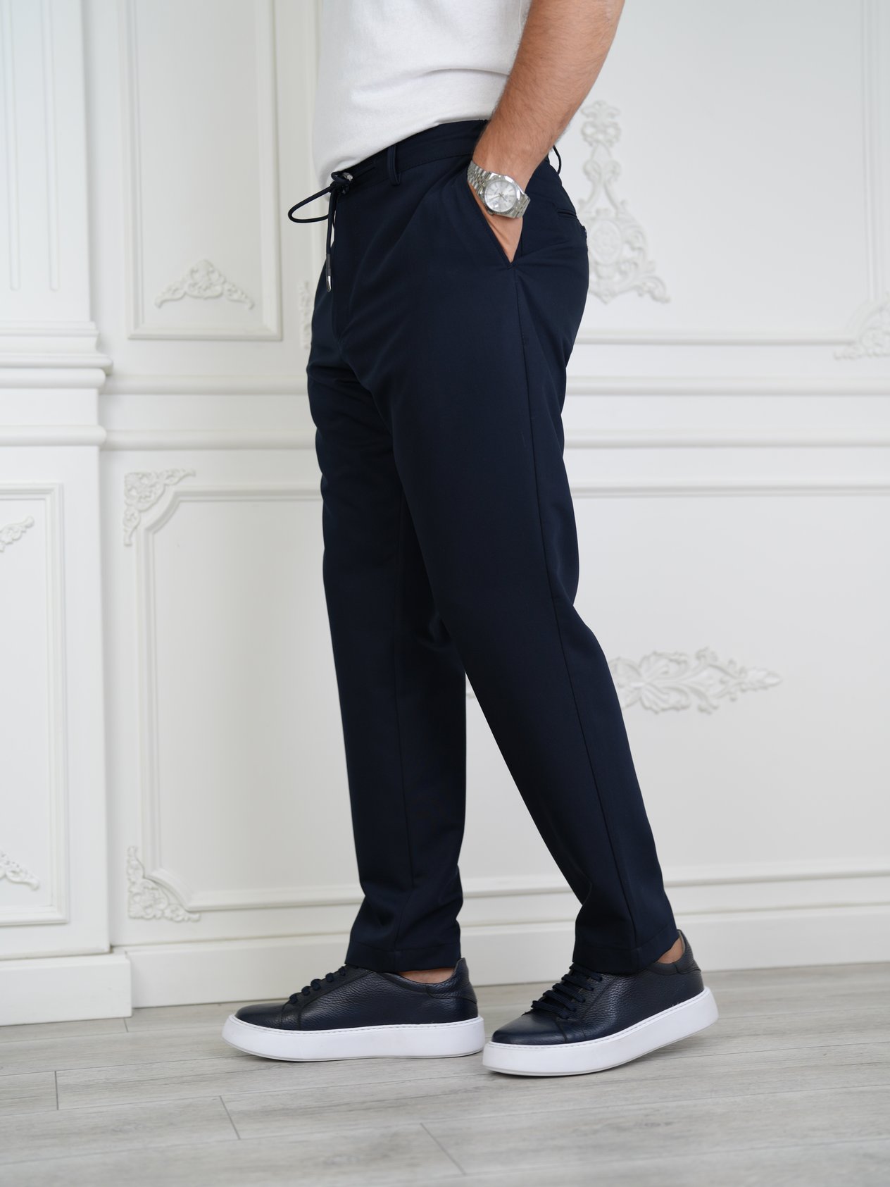 YÜKSEK BEL İTALYAN STİL JOGGER PANTOLON - Lacivert