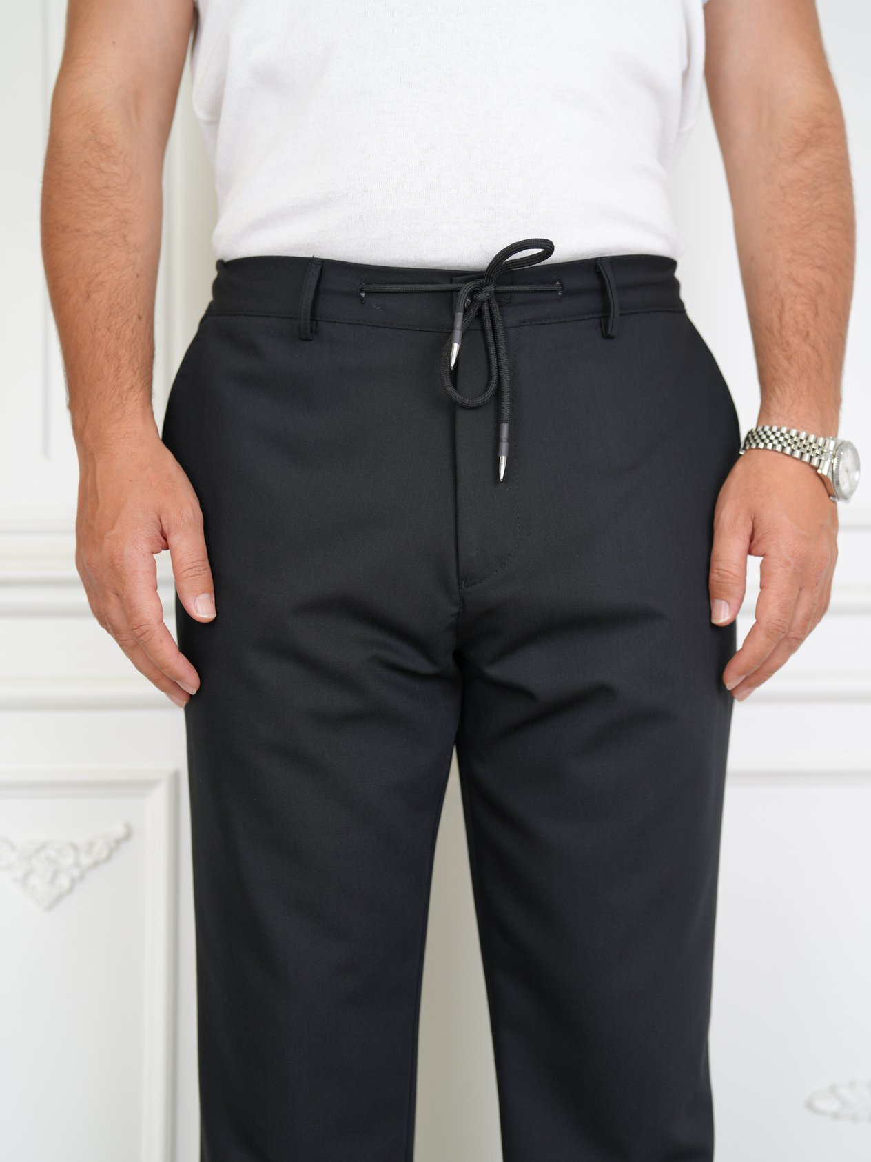 YÜKSEK BEL İTALYAN STİL JOGGER PANTOLON - Siyah