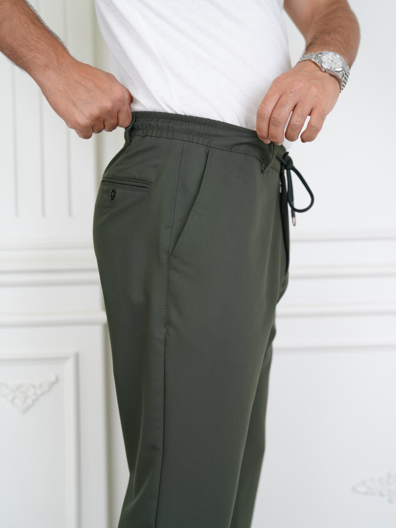 YÜKSEK BEL İTALYAN STİL JOGGER PANTOLON - Haki