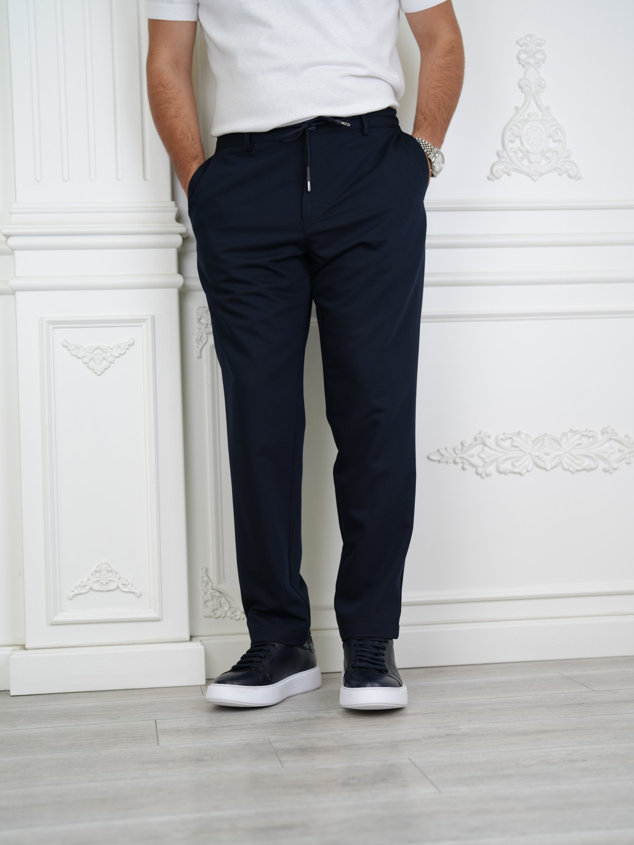 YÜKSEK BEL İTALYAN STİL JOGGER PANTOLON - Lacivert